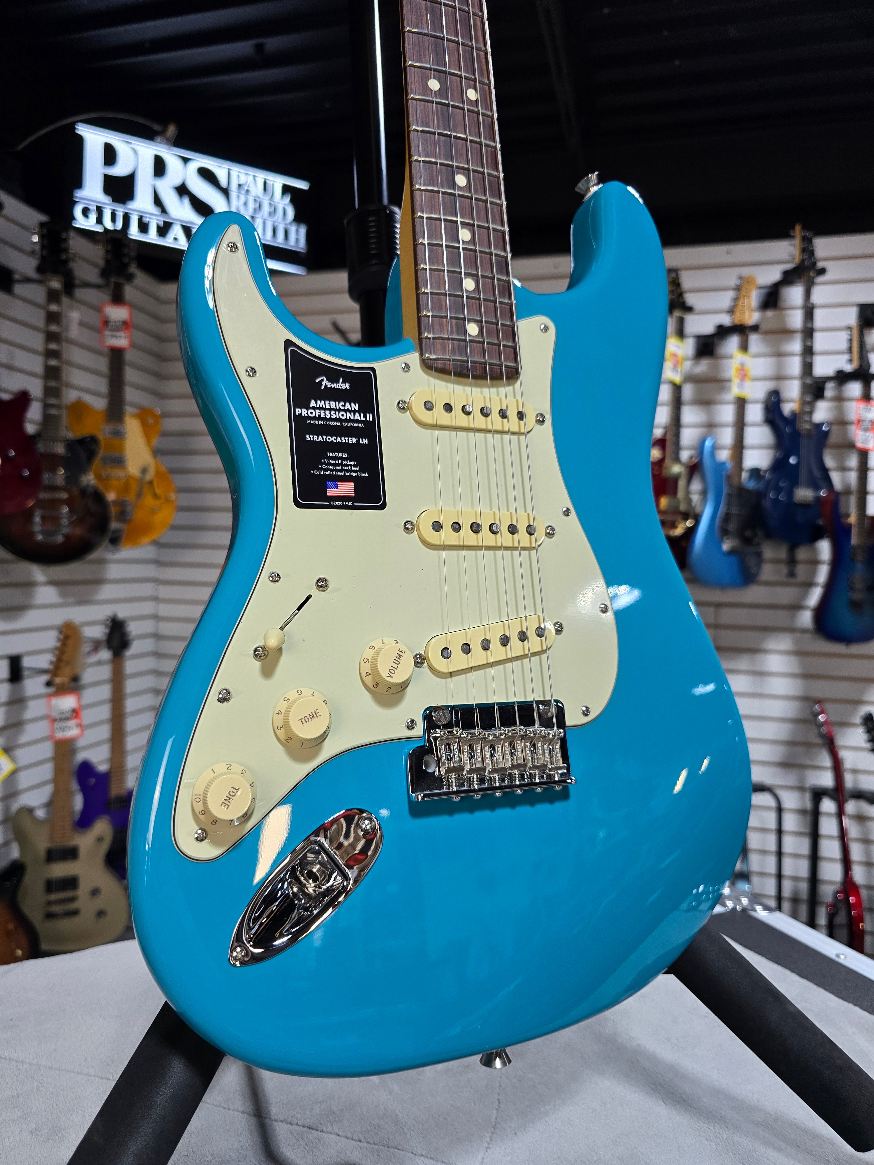 Fender American Professional II Stratocaster LH - Miami Blue w/Rosewood FB & OHSC + PLEK*D #693
