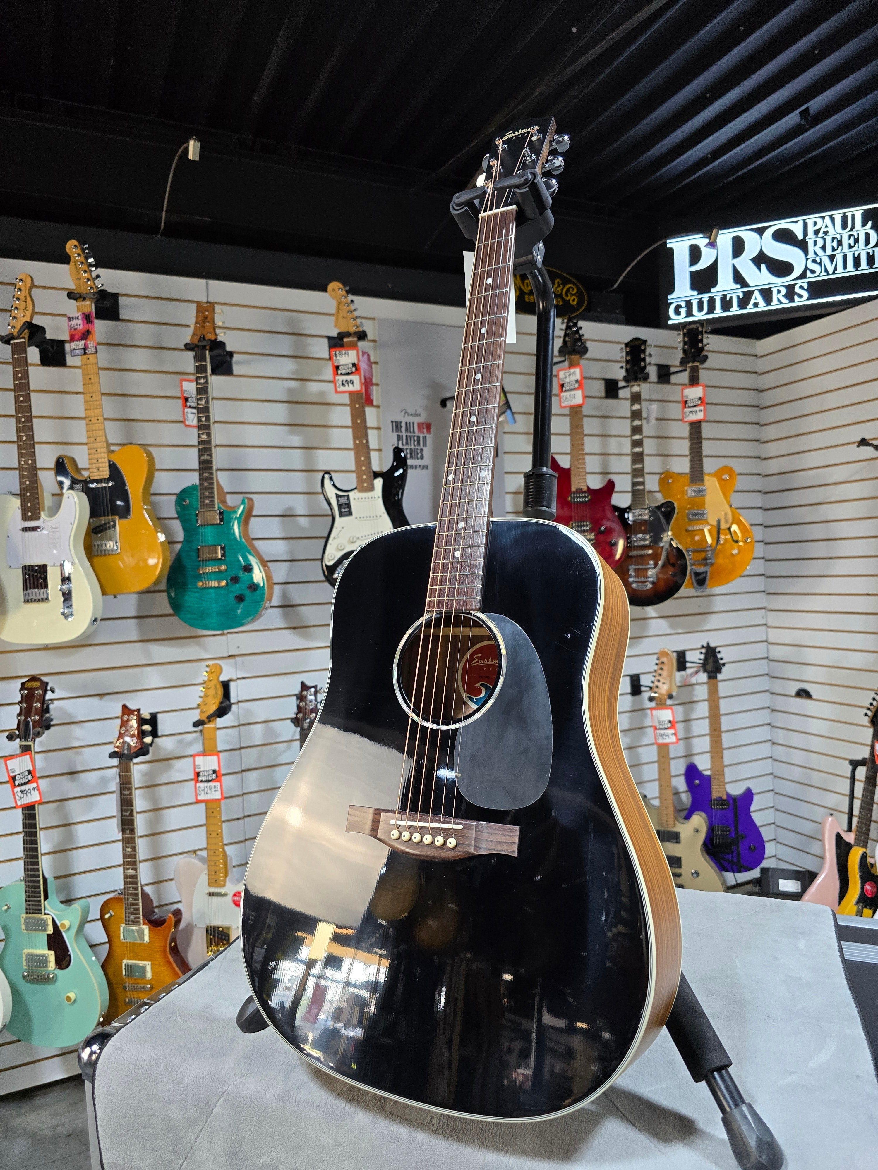 Eastman  PCH2-D Acoustic Guitar - Black w/ Gig Bag #917