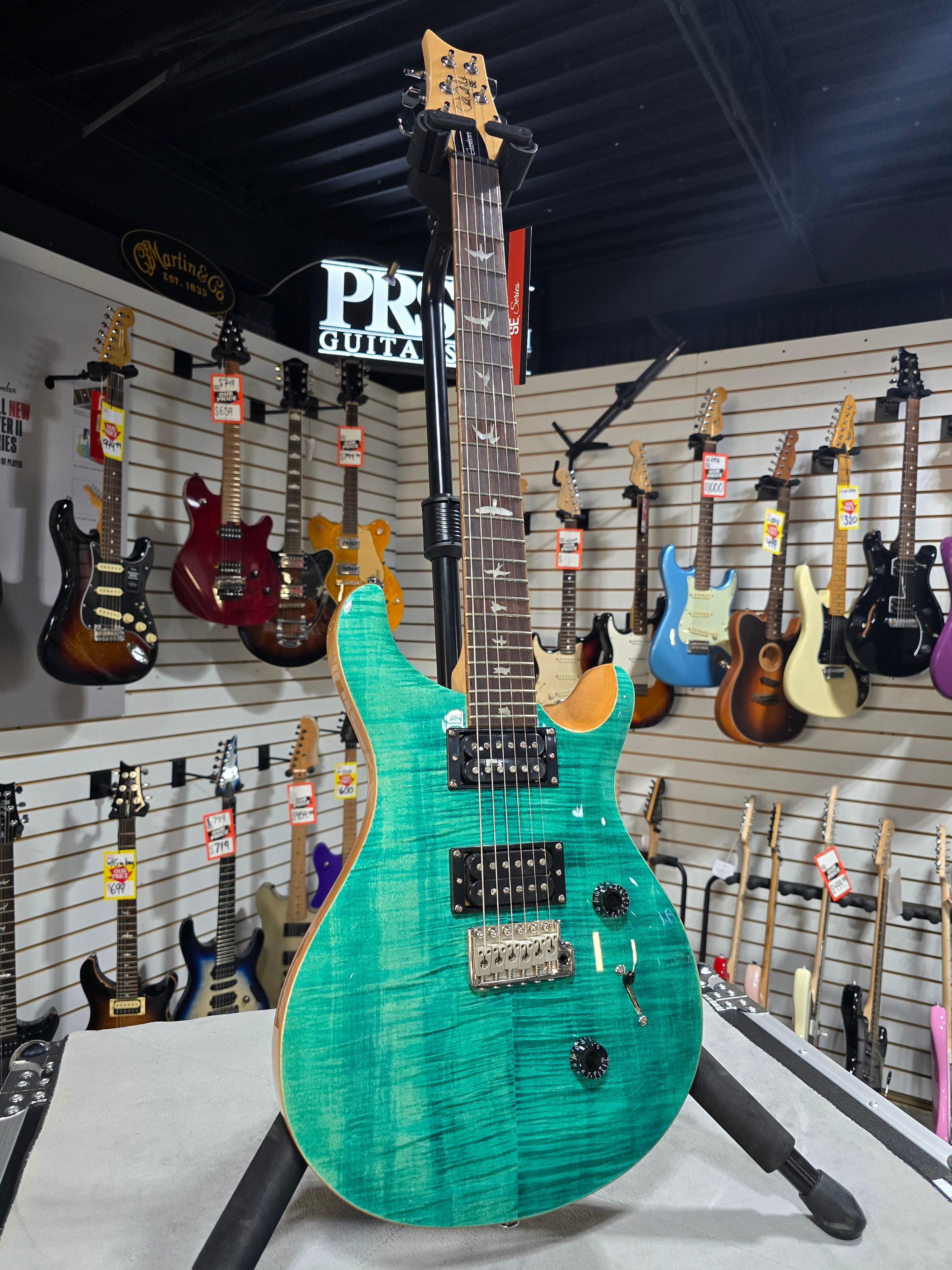 PRS SE Custom 24 Electric Guitar - Turquoise w/Gig Bag & PLEK*D #514