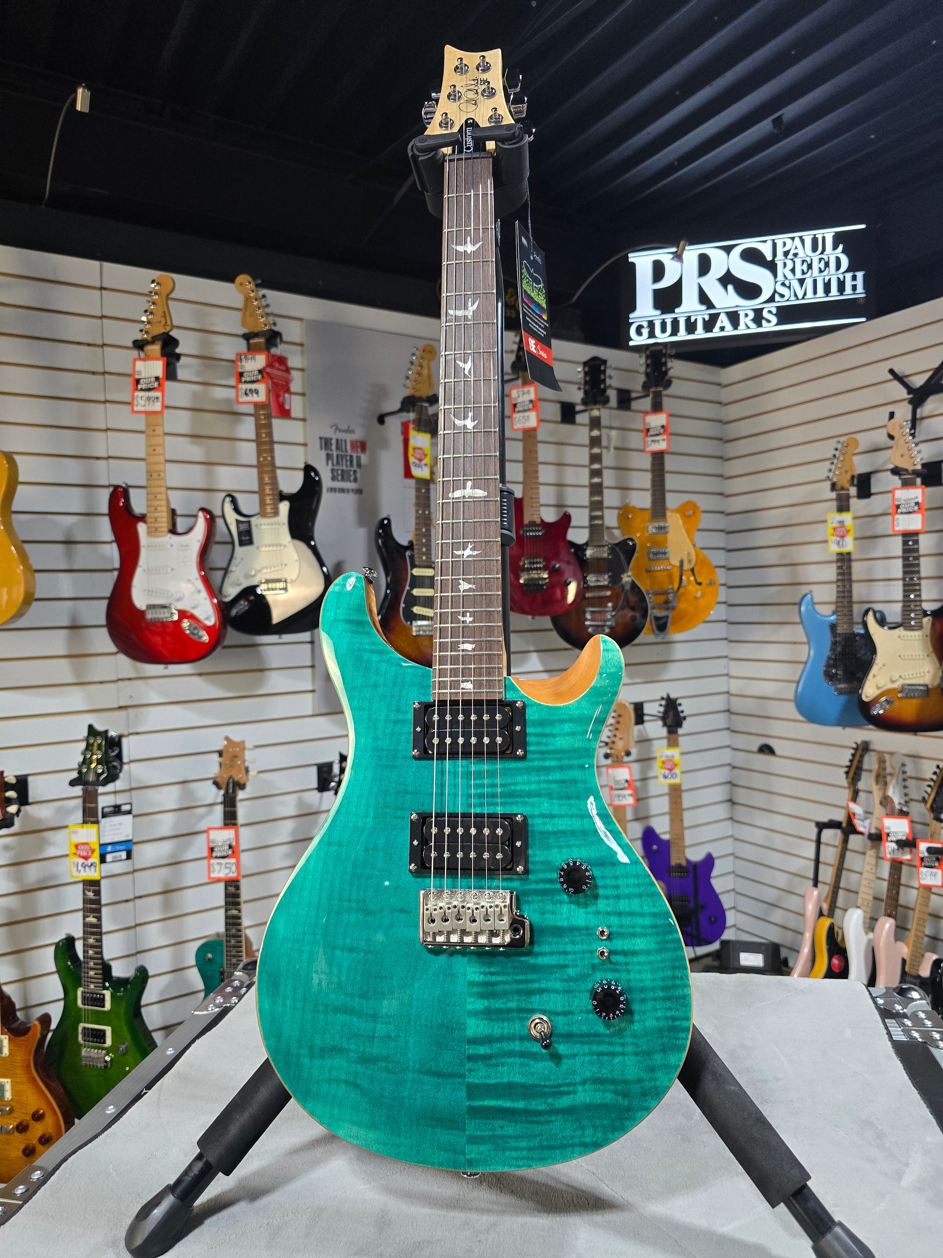 PRS SE Custom 24-08 Electric Guitar - Turquoise w/Gig Bag & PLEK*D #458