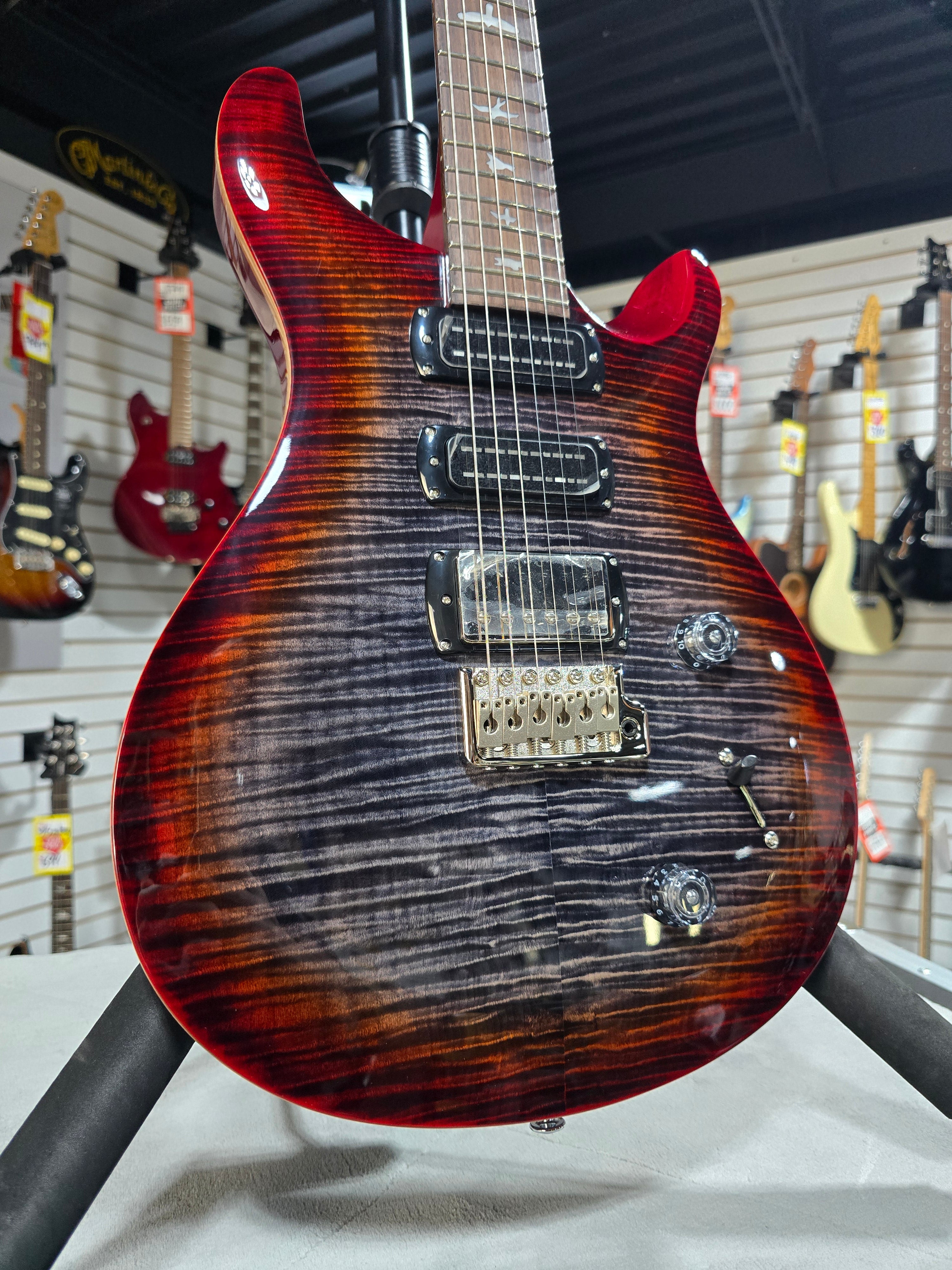 PRS SE Studio Electric Guitar - Charcoal Cherry Burst w/Gig Bag & PLEK*D #704