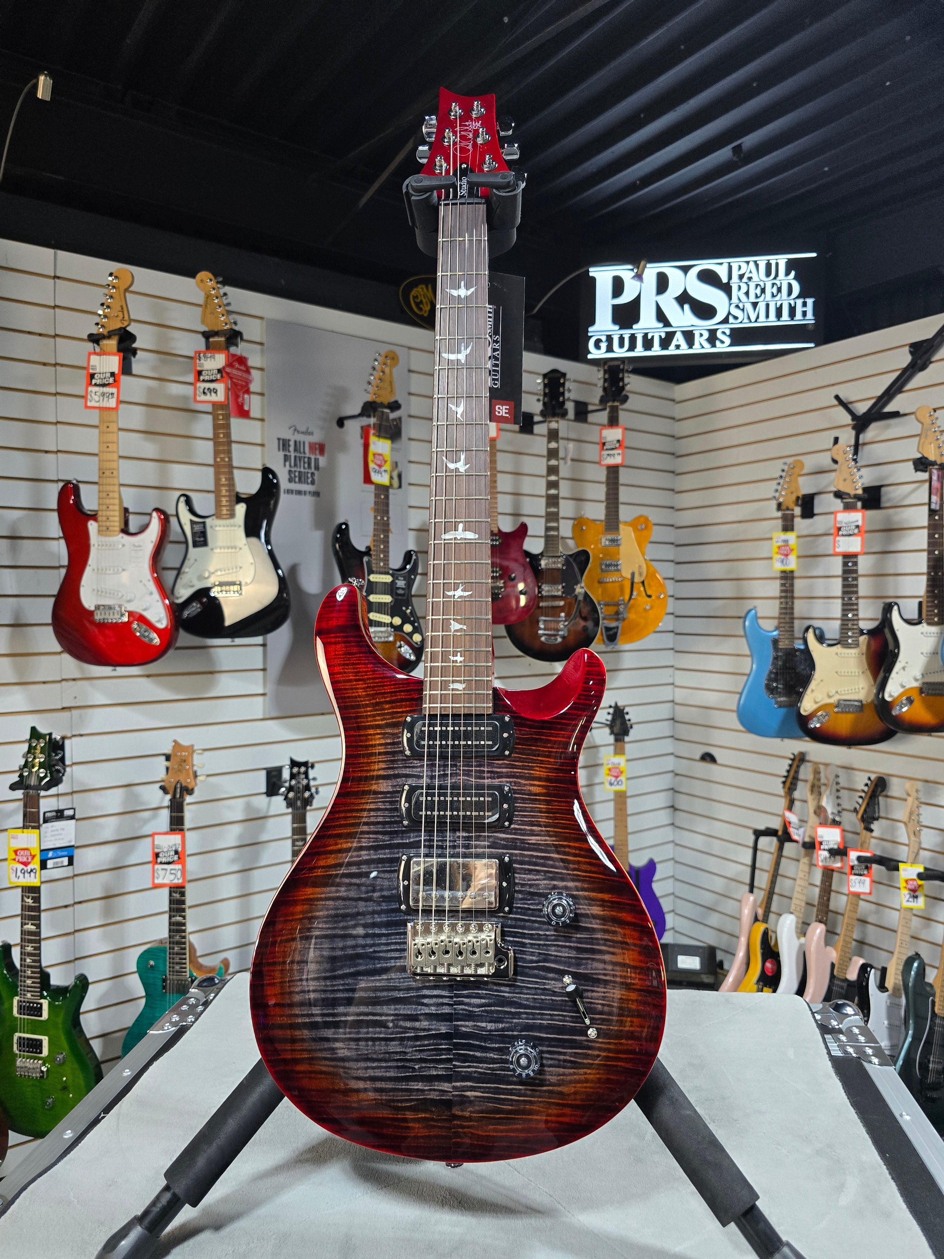 PRS SE Studio Electric Guitar - Charcoal Cherry Burst w/Gig Bag & PLEK*D #704