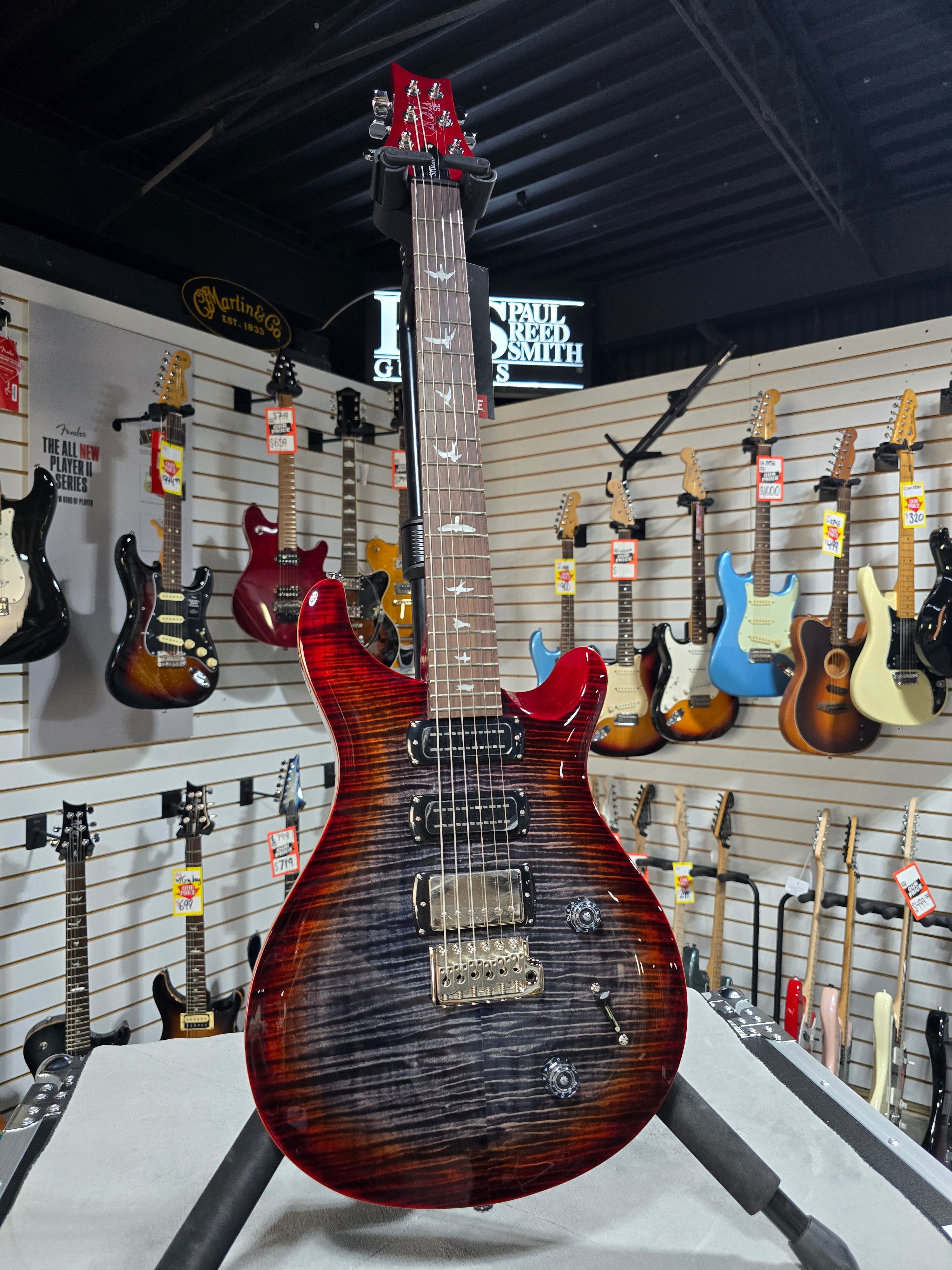 PRS SE Studio Electric Guitar - Charcoal Cherry Burst w/Gig Bag & PLEK*D #704