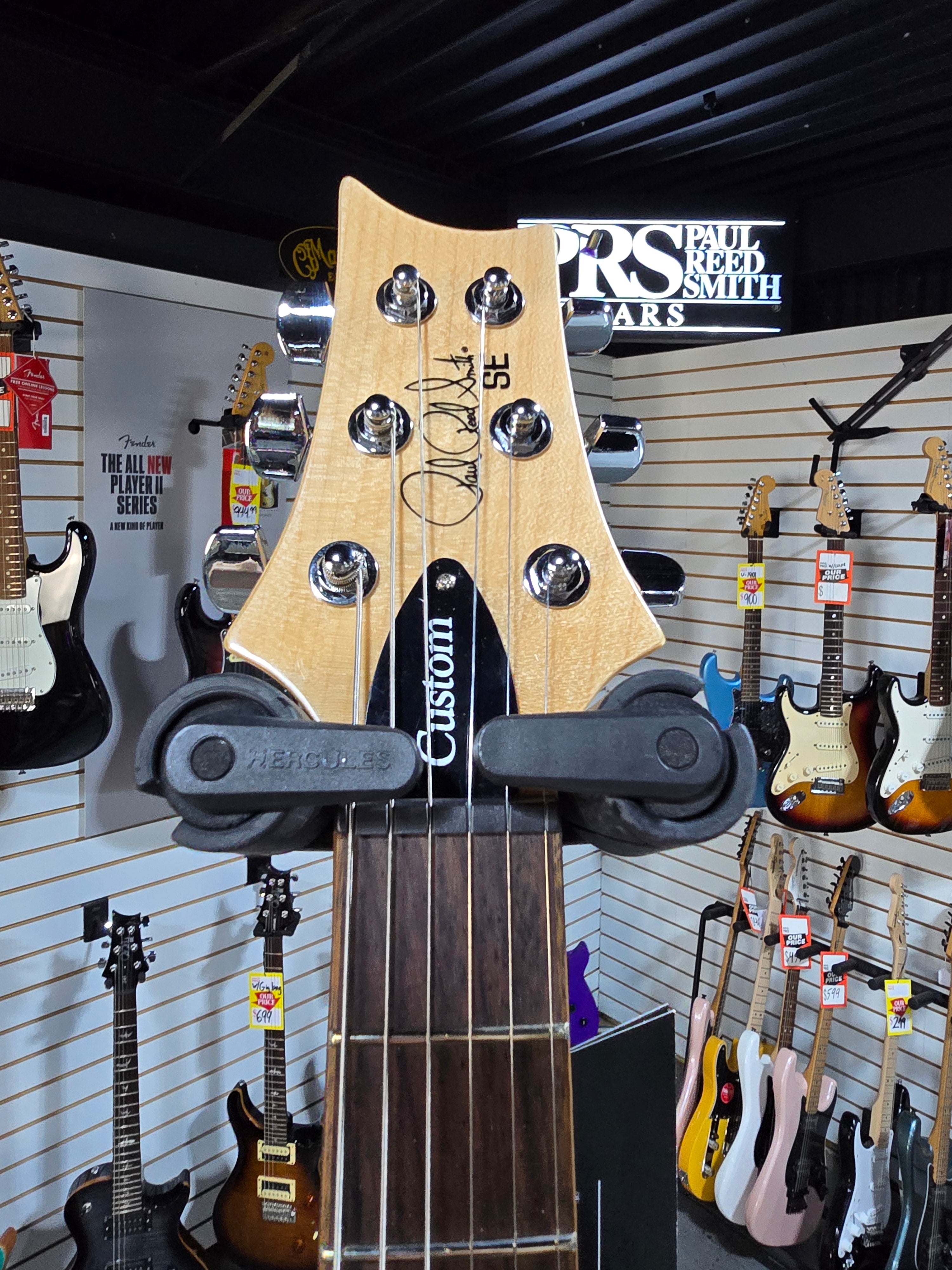 PRS SE Custom 24 Exotic Electric Guitar - Natural w/Gig Bag & PLEK*D #425