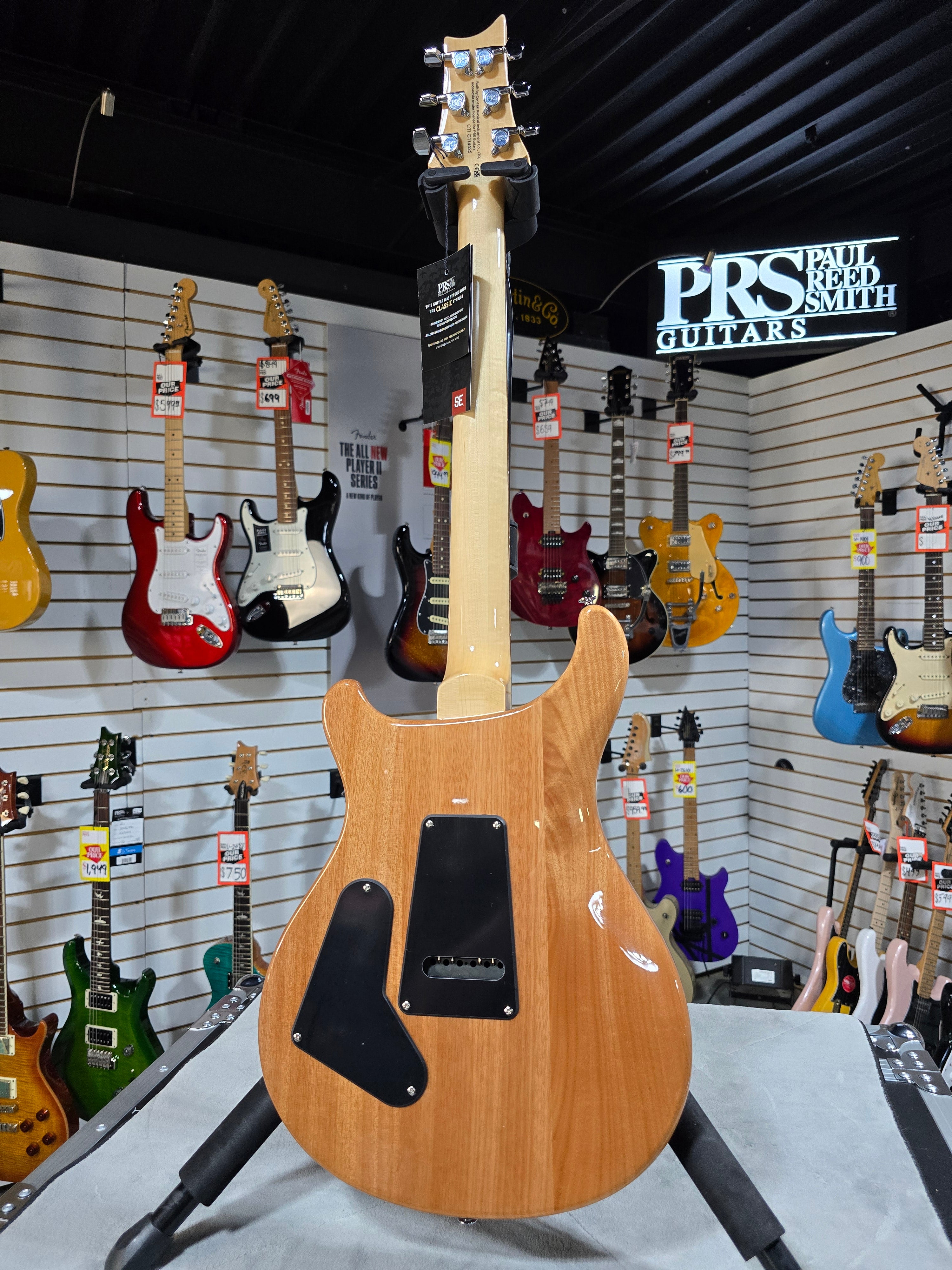 PRS SE Custom 24 Exotic Electric Guitar - Natural w/Gig Bag & PLEK*D #425