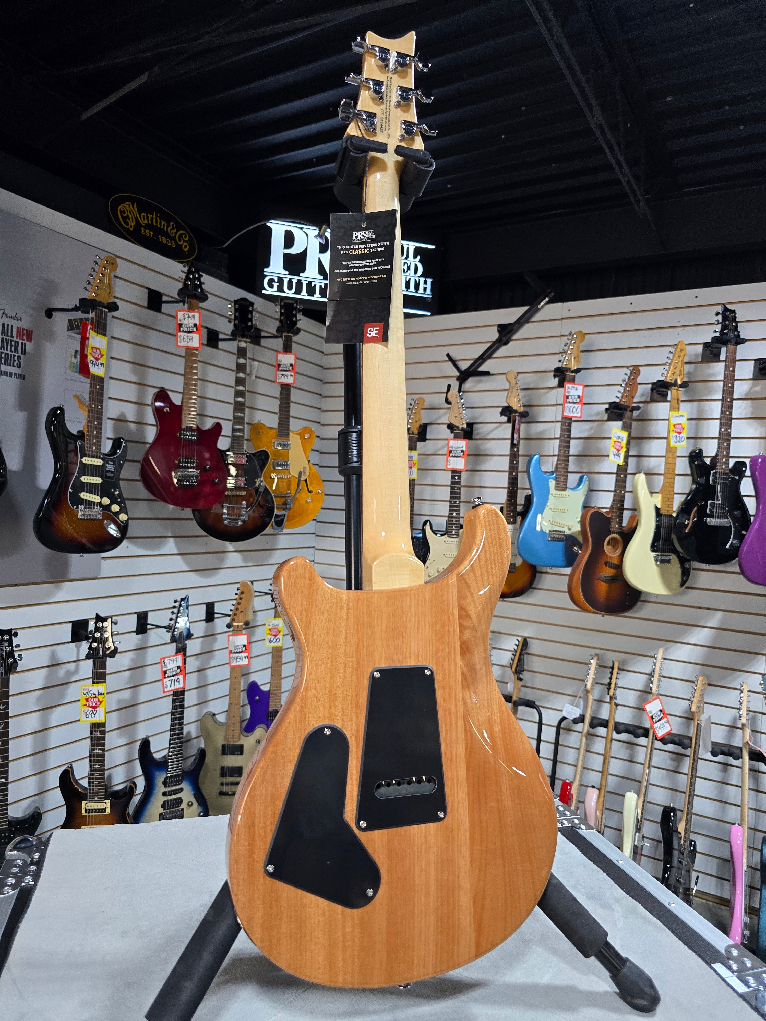 PRS SE Custom 24 Exotic Electric Guitar - Natural w/Gig Bag & PLEK*D #425