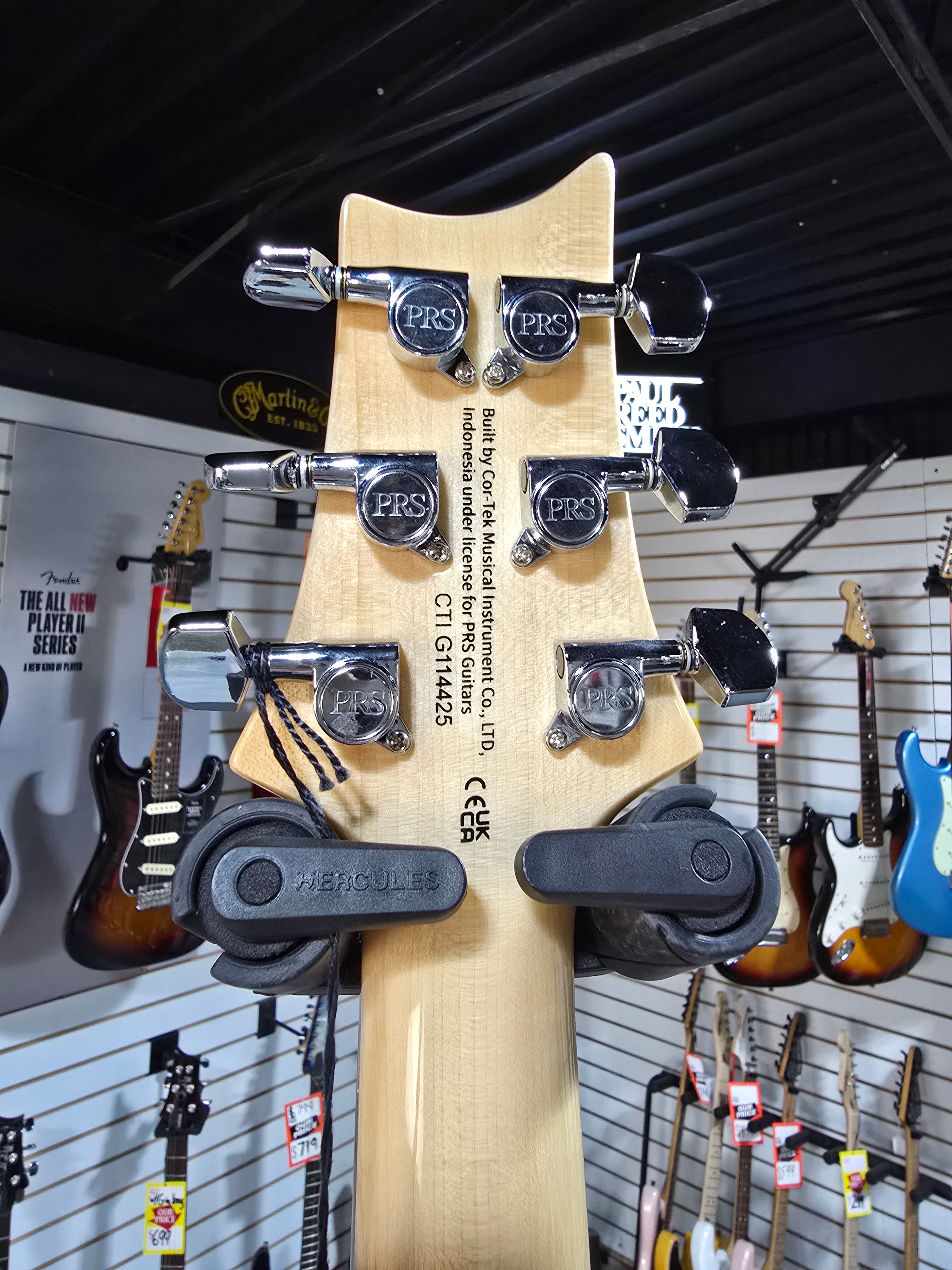 PRS SE Custom 24 Exotic Electric Guitar - Natural w/Gig Bag & PLEK*D #425