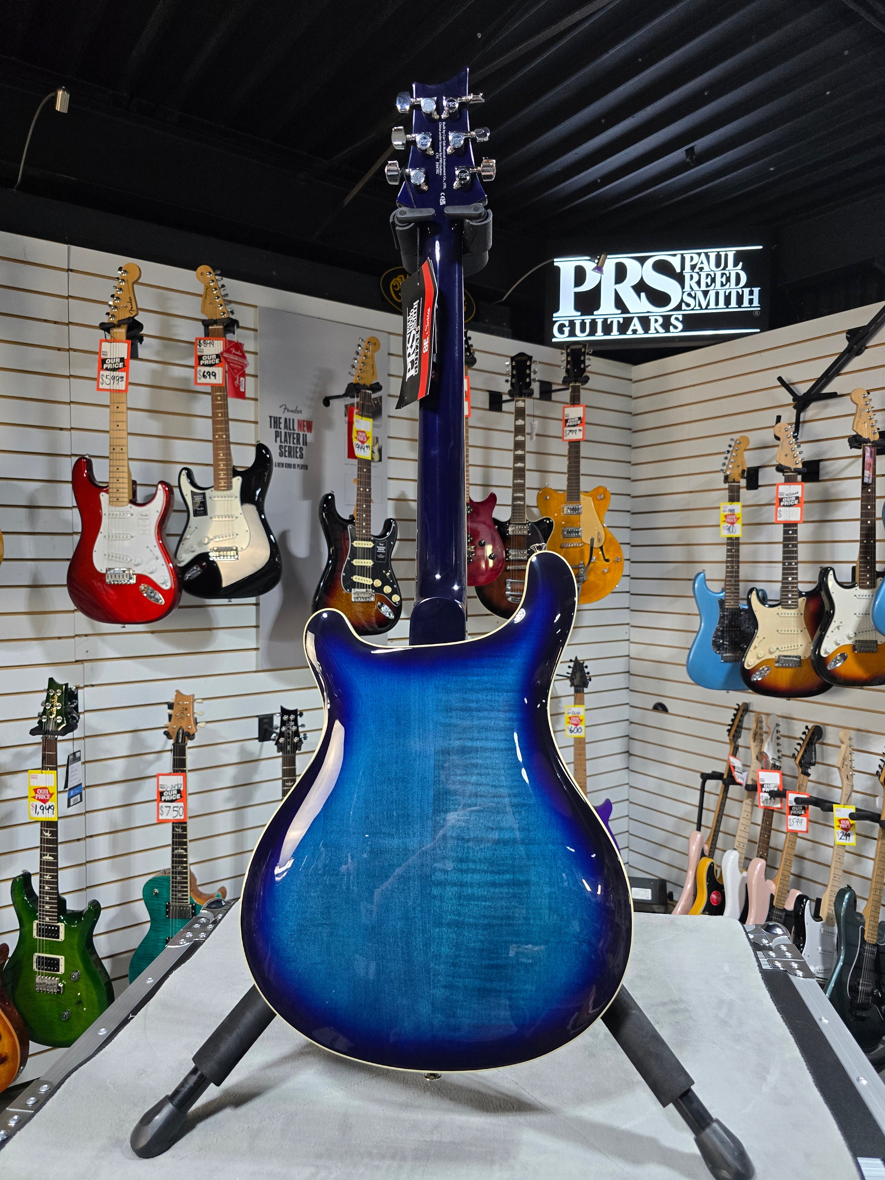 PRS SE Hollowbody II Electric Guitar - Faded Blue Burst w/OHSC & PLEK*D #782