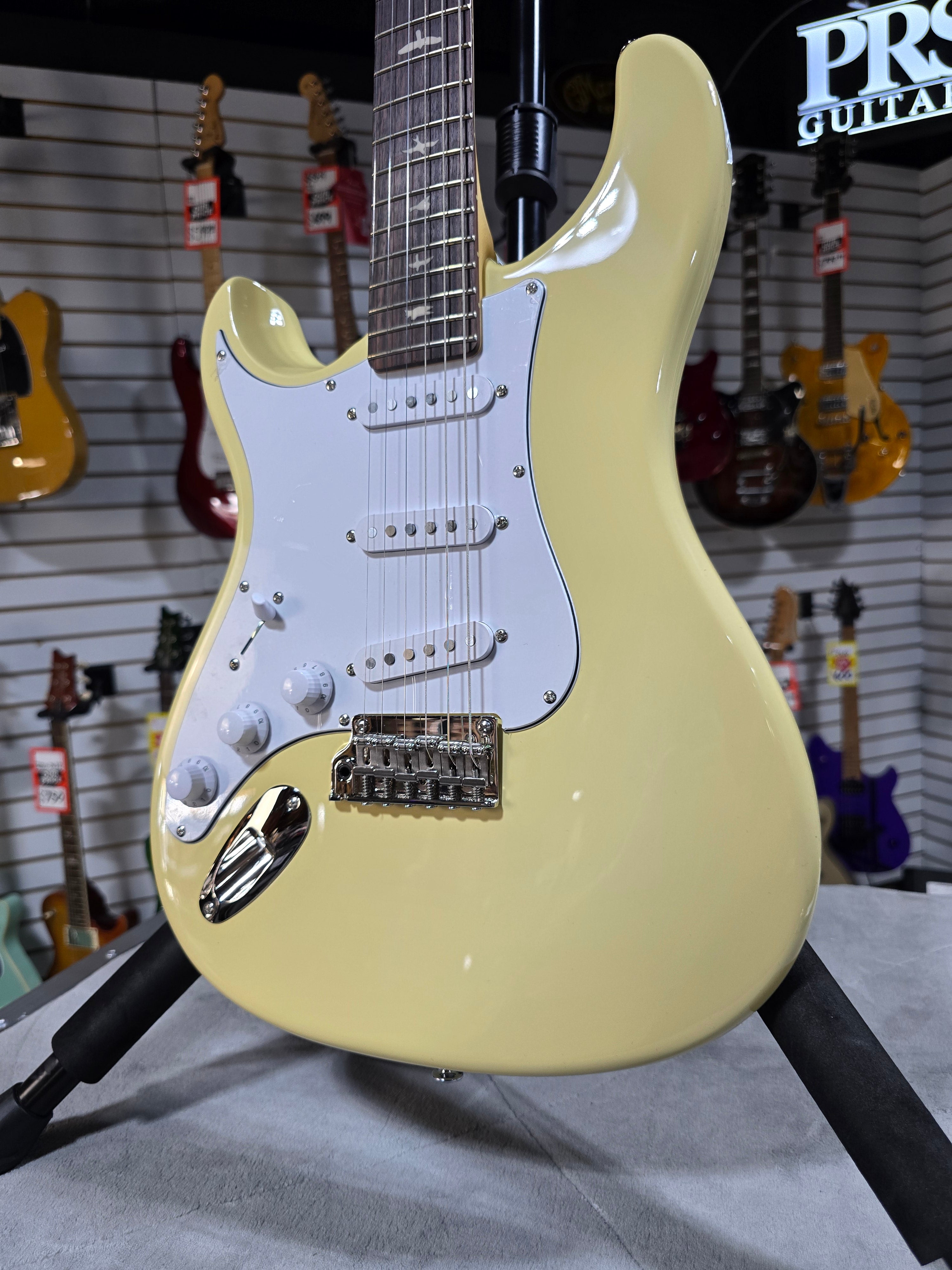 PRS SE Silver Sky Left-handed Electric Guitar - Moon White w/Gig Bag & PLEK*D #795