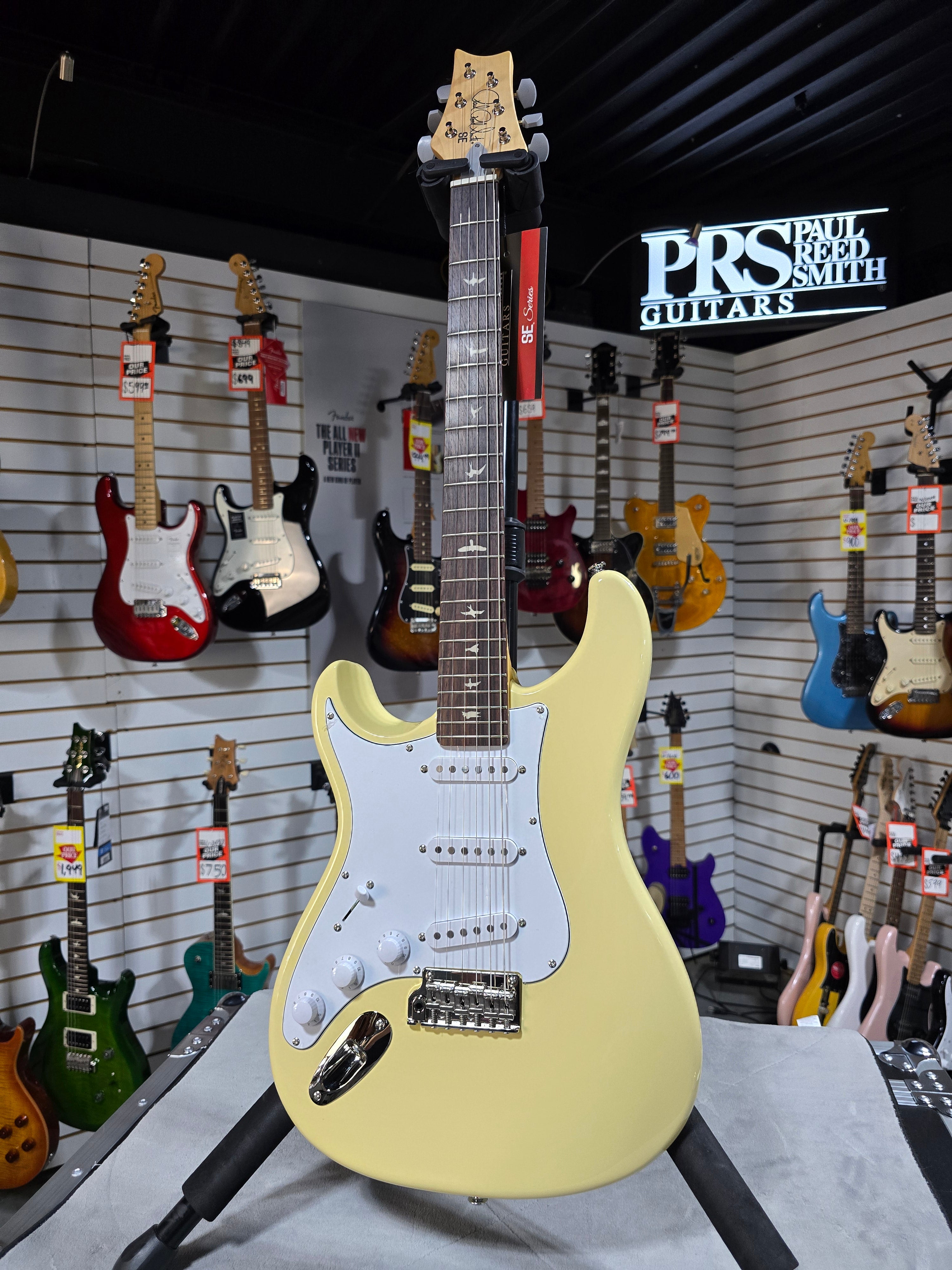 PRS SE Silver Sky Left-handed Electric Guitar - Moon White w/Gig Bag & PLEK*D #795