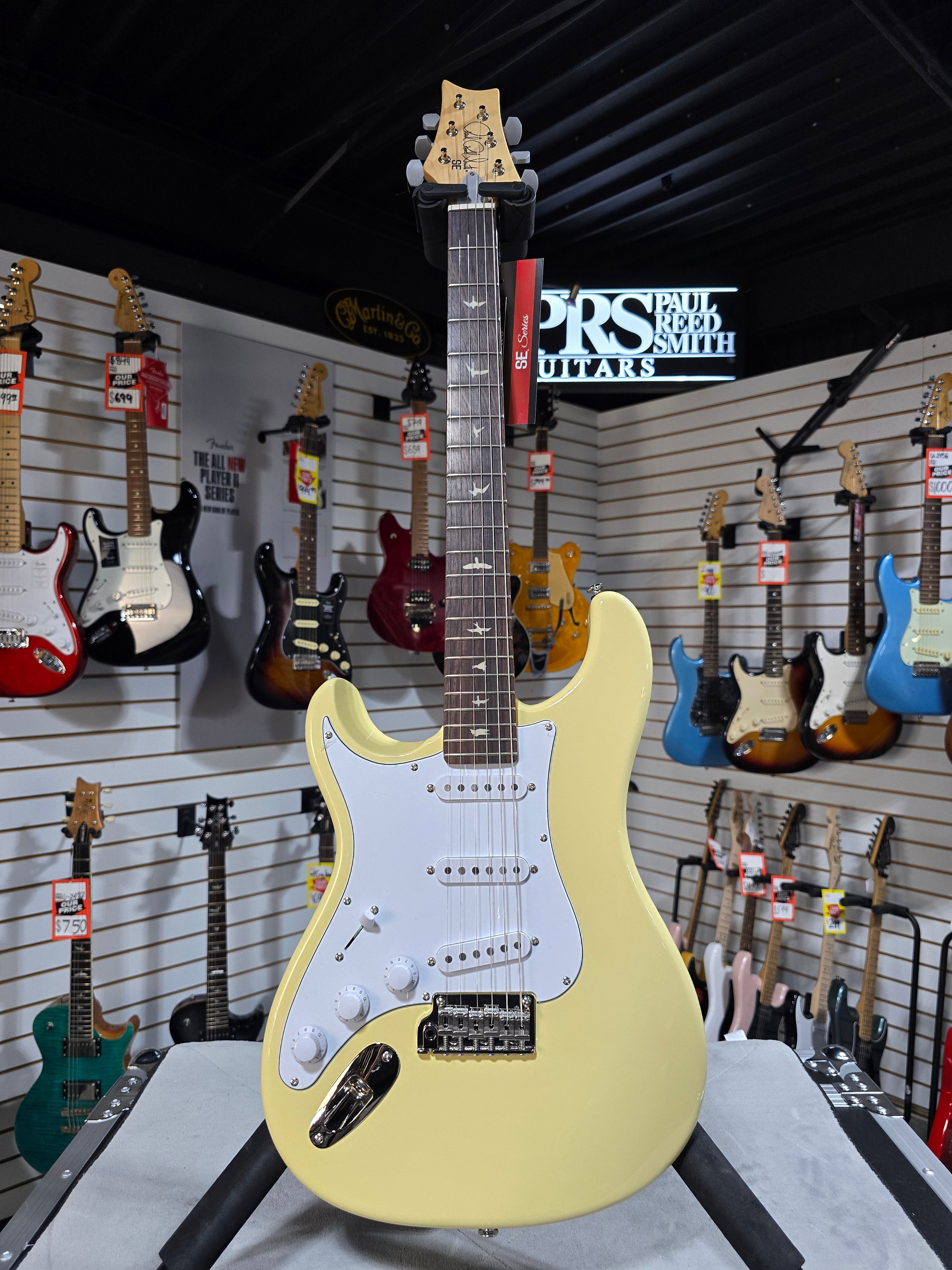PRS SE Silver Sky Left-handed Electric Guitar - Moon White w/Gig Bag & PLEK*D #795