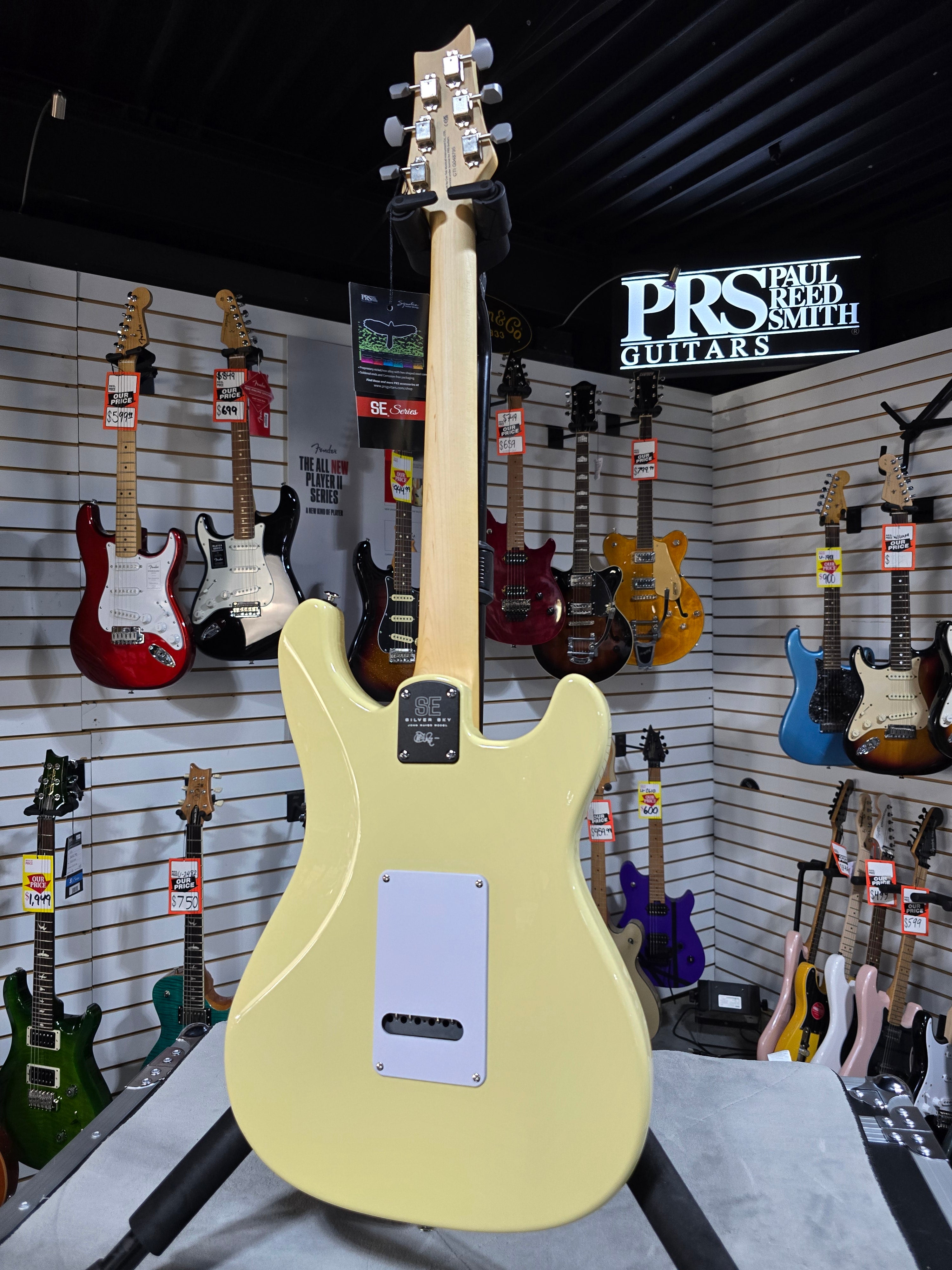 PRS SE Silver Sky Left-handed Electric Guitar - Moon White w/Gig Bag & PLEK*D #795