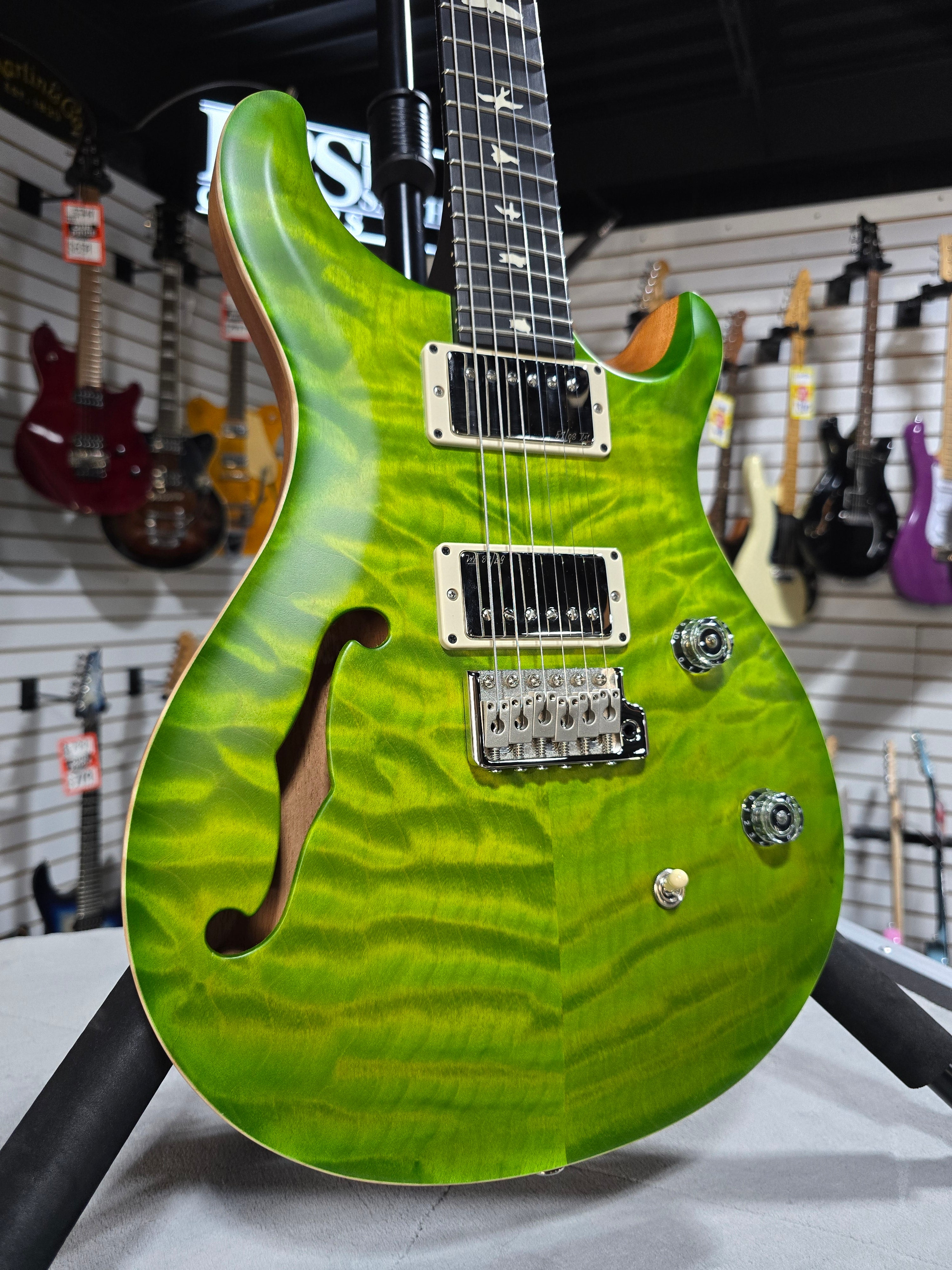 PRS CE 24 Semi-Hollow Electric Guitar - Satin Eriza Verde w/57/08, Gig Bag & PLEK*D #261