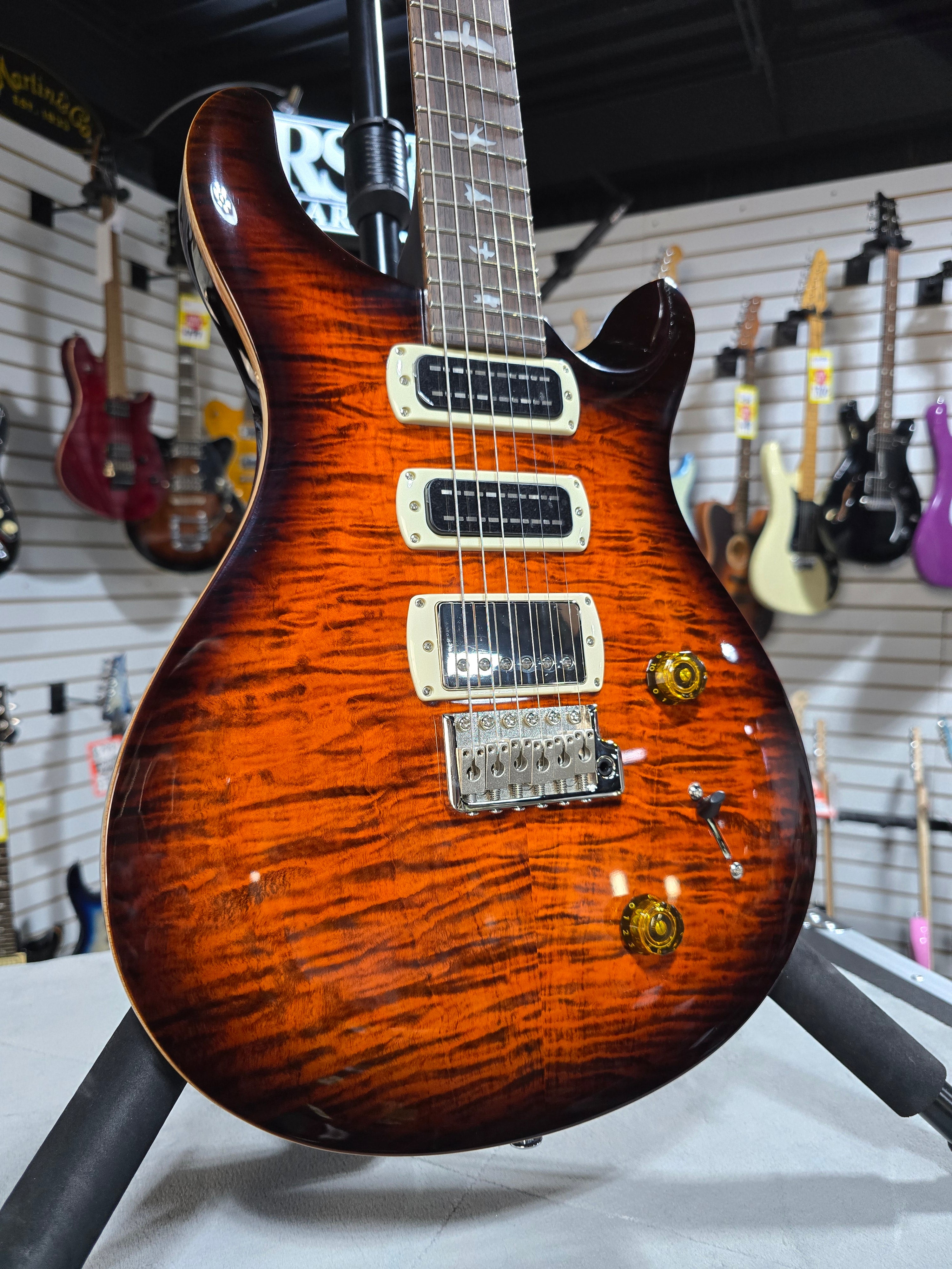 PRS SE Studio Electric Guitar - Orange Tiger Smokeburst w/Gig Bag & PLEK*D #434
