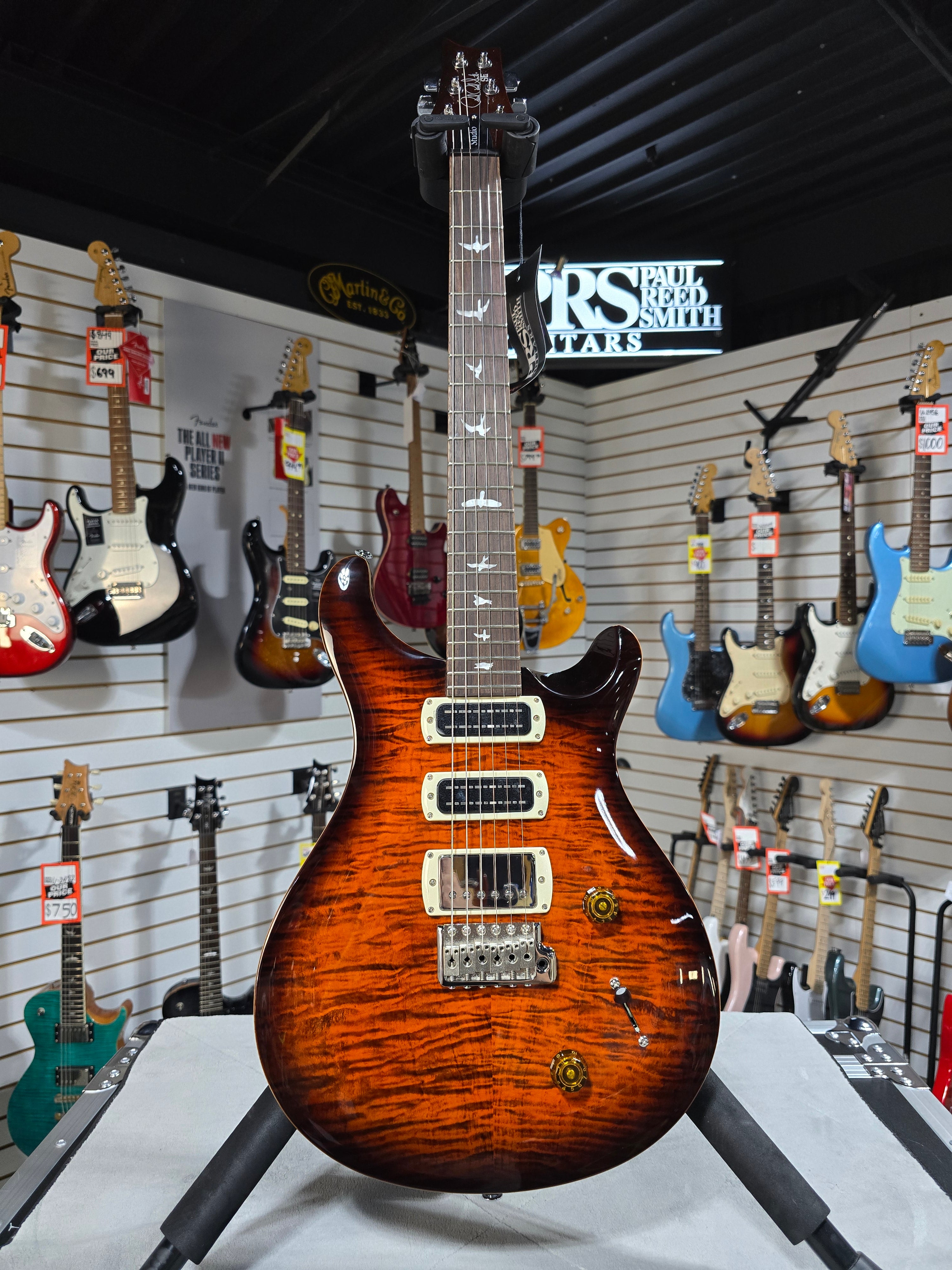 PRS SE Studio Electric Guitar - Orange Tiger Smokeburst w/Gig Bag & PLEK*D #434