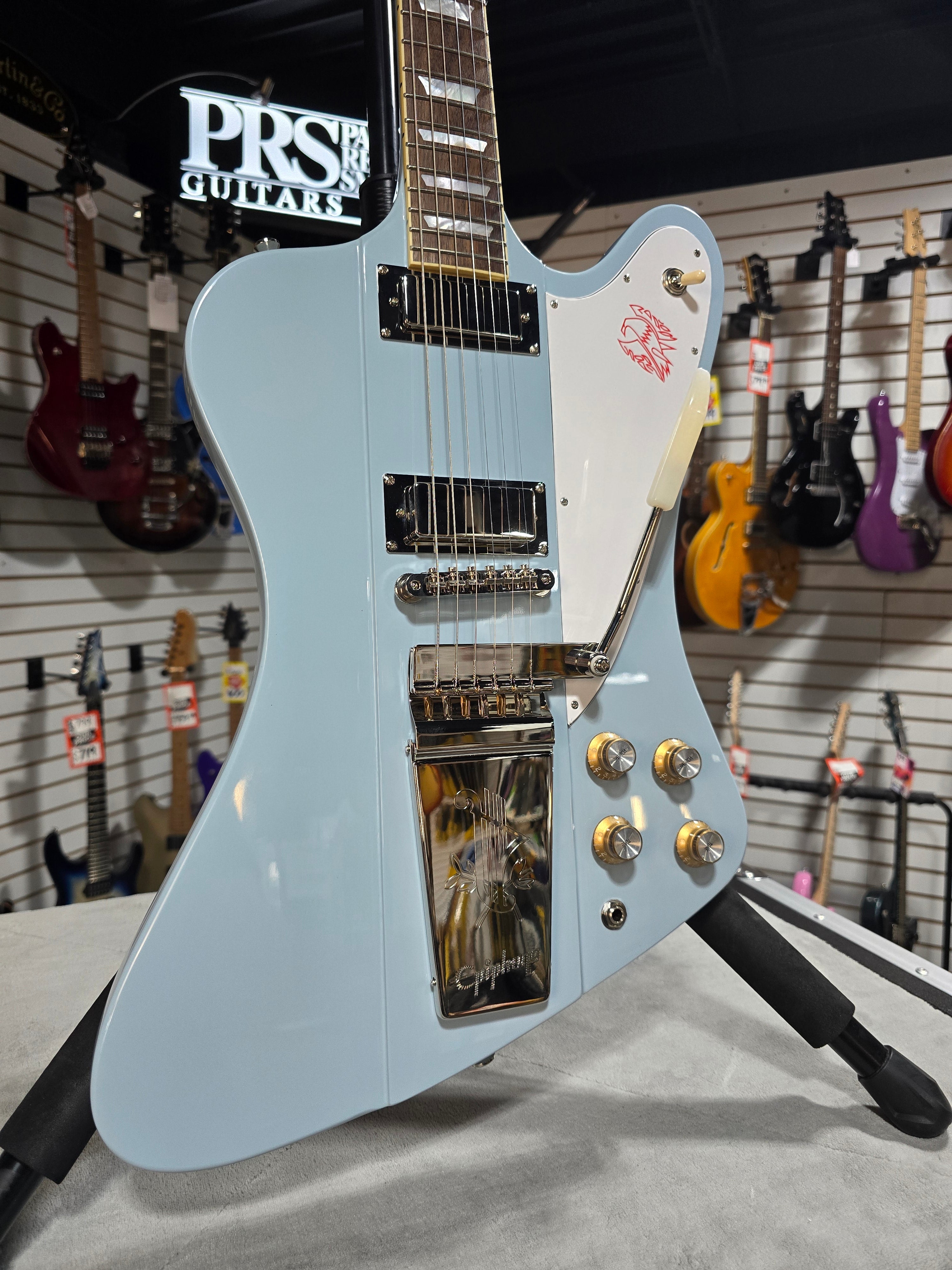 Epiphone 1963 Firebird V - Frost Blue w/ OHSC & PLEK*D #644