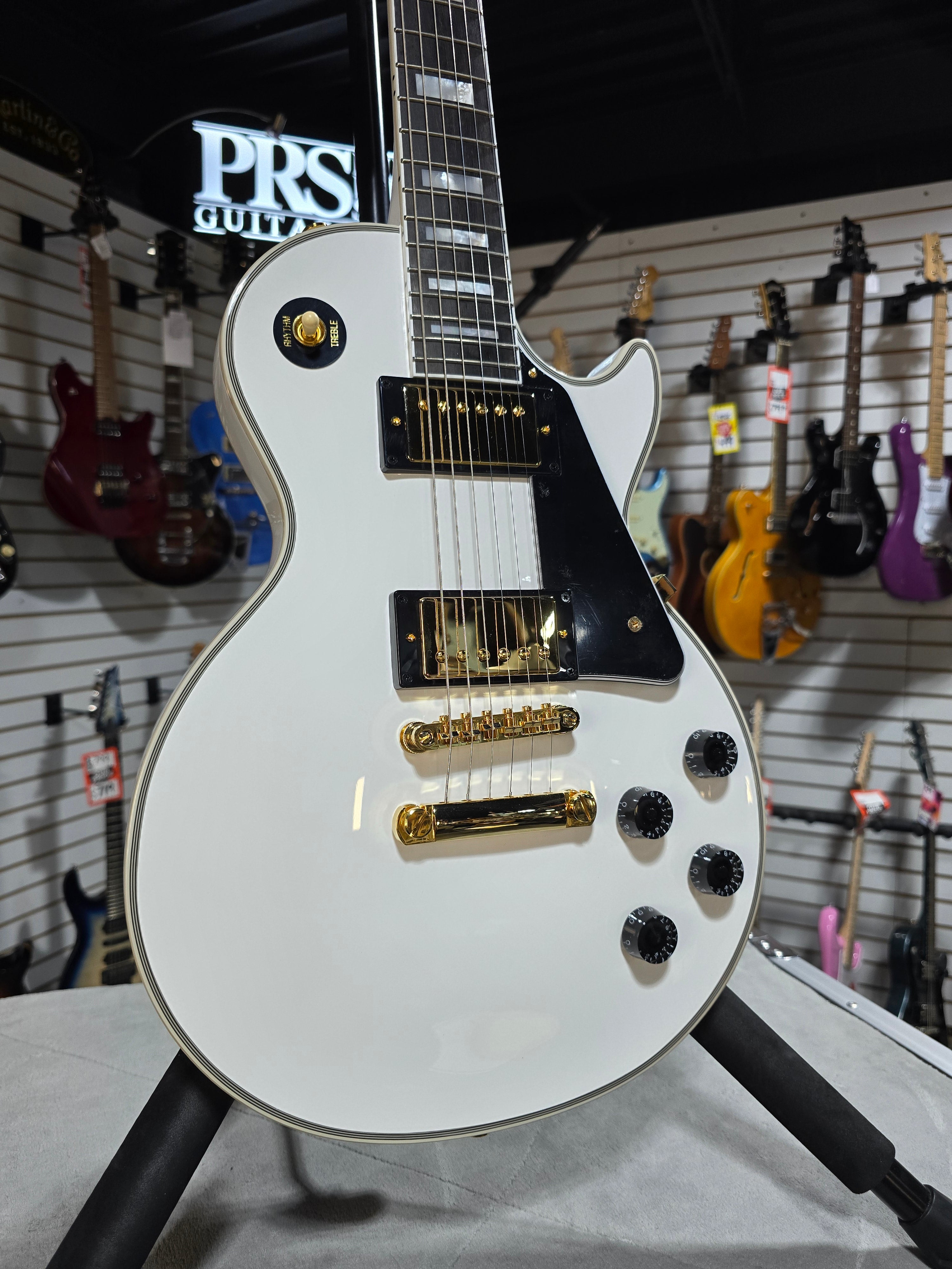 Epiphone Les Paul Custom Electric Guitar - Alpine White W/ OHSC & PLEK*D #288