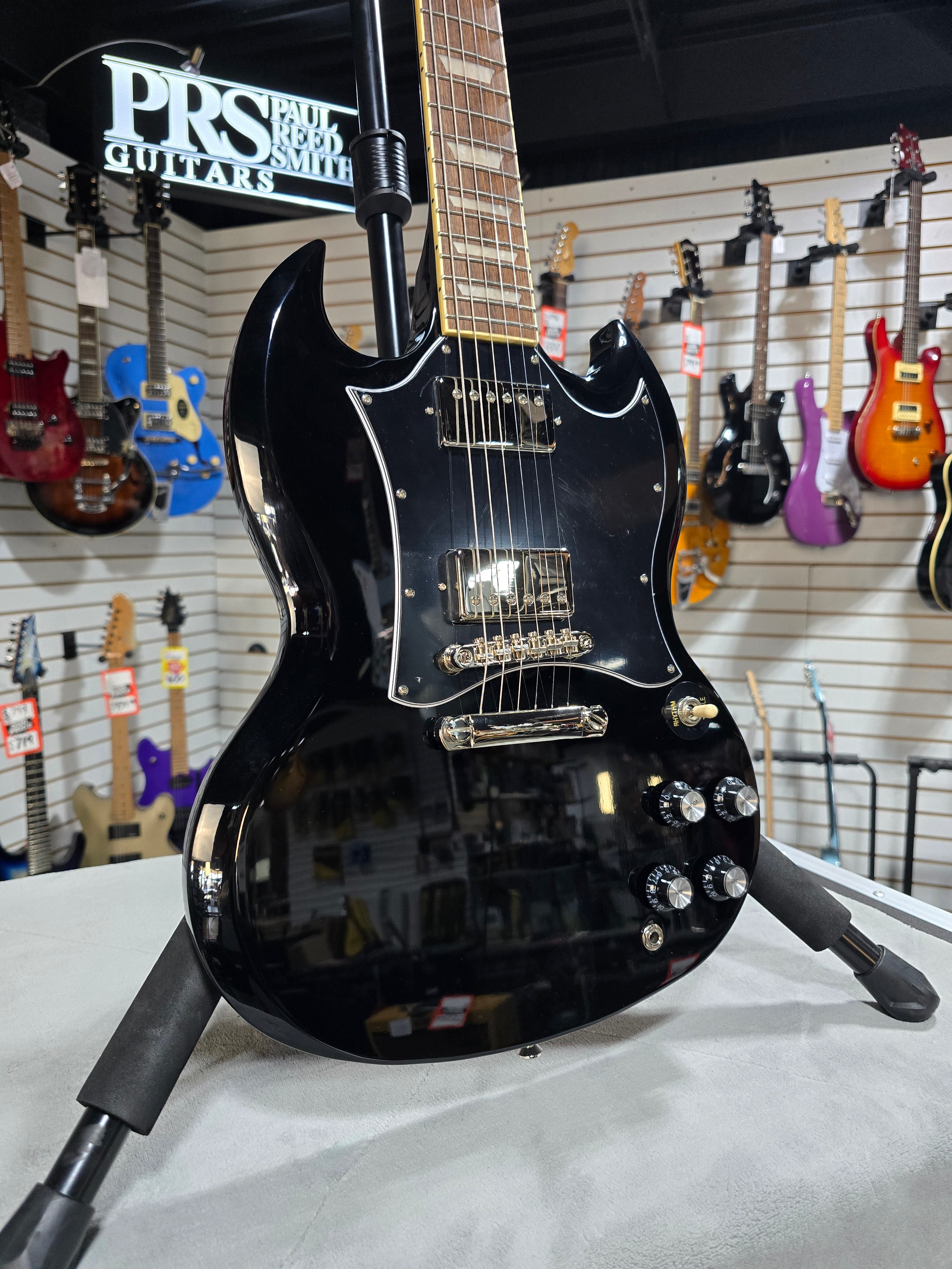 Epiphone SG Standard Electric Guitar - Ebony w/ Gig Bag & PLEK*D #421