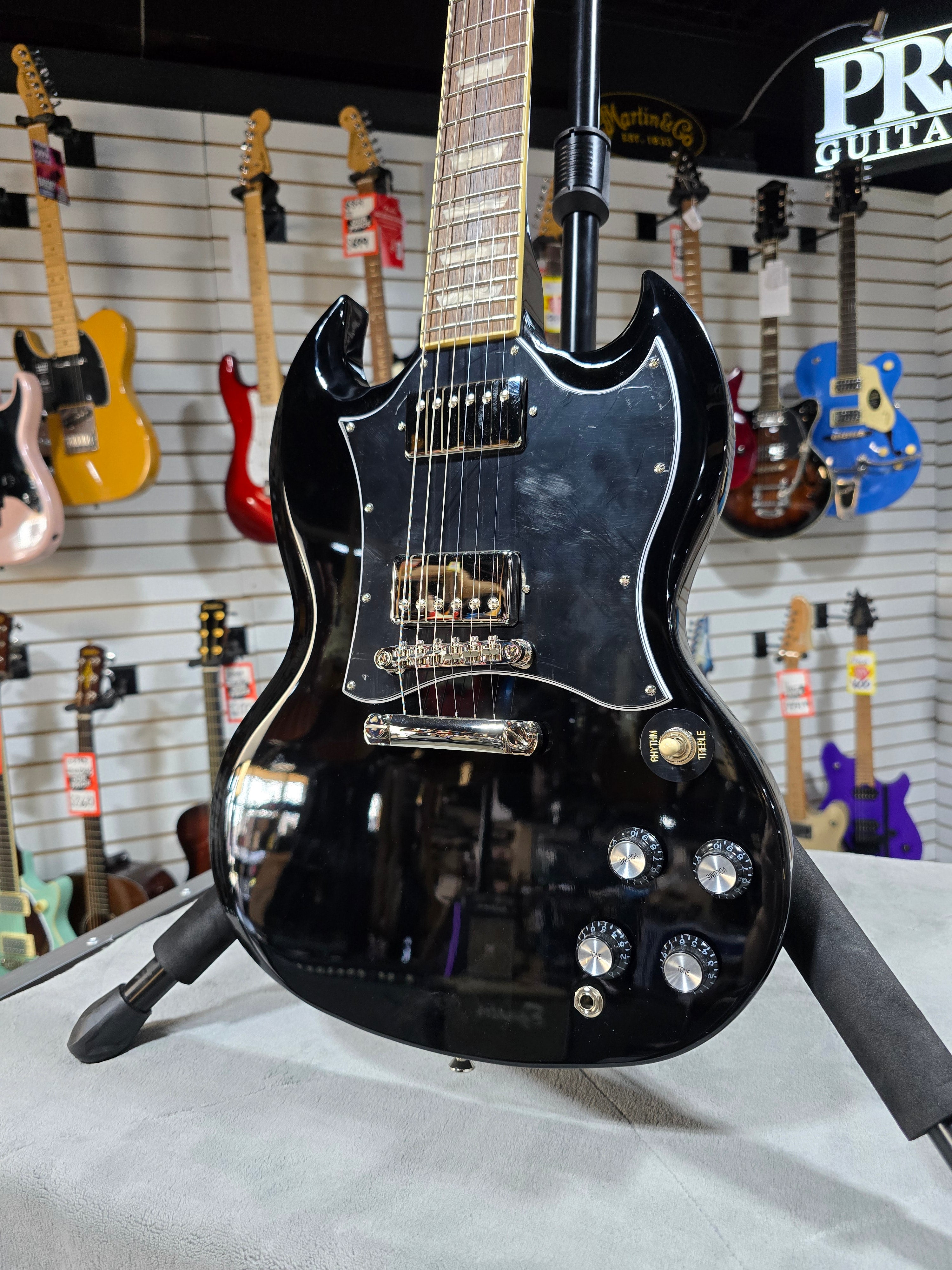 Epiphone SG Standard Electric Guitar - Ebony w/ Gig Bag & PLEK*D #421