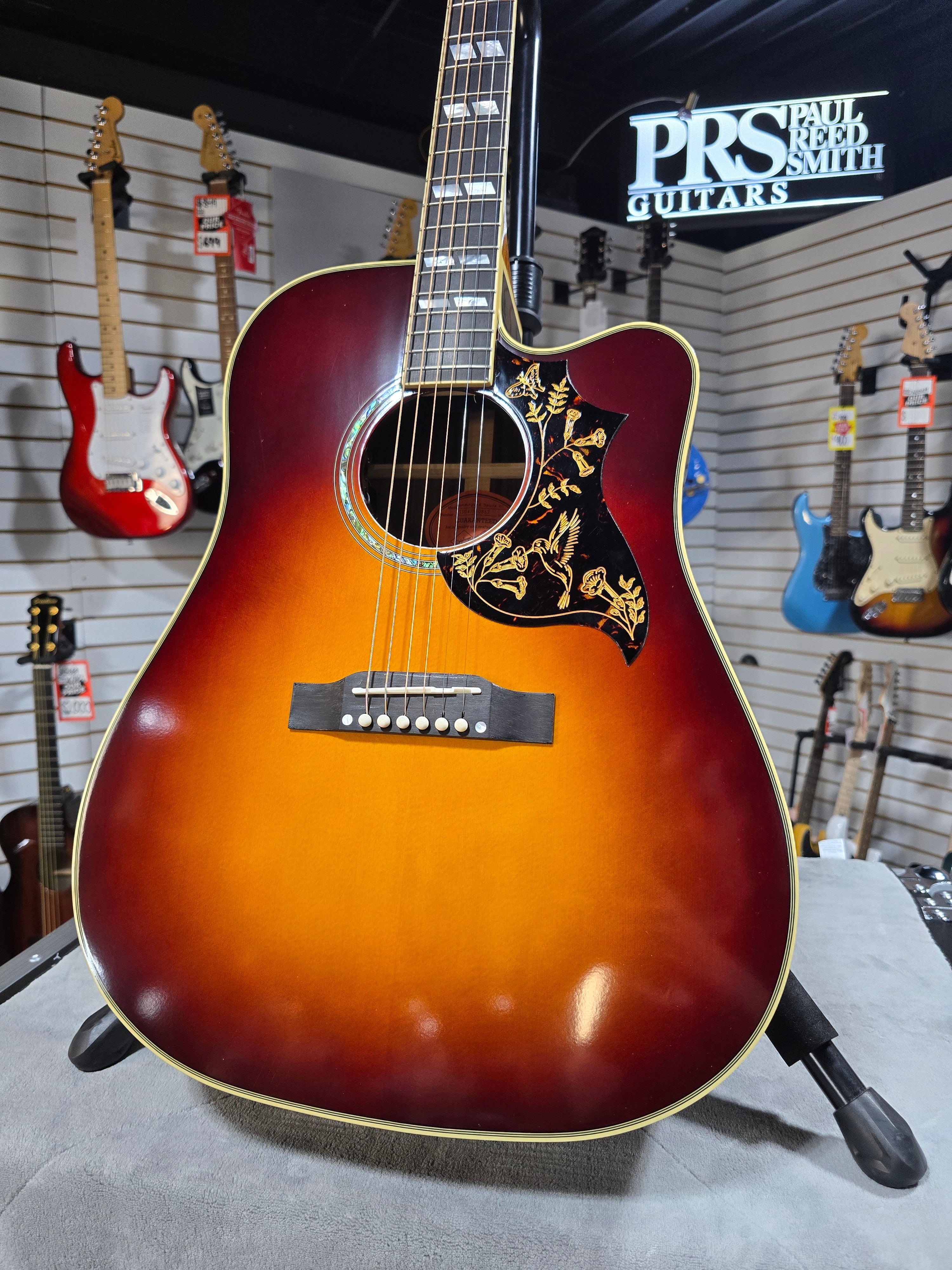 Epiphone Hummingbird Deluxe EC - Autumn Burst w/ OSSC & PLEK*D #867