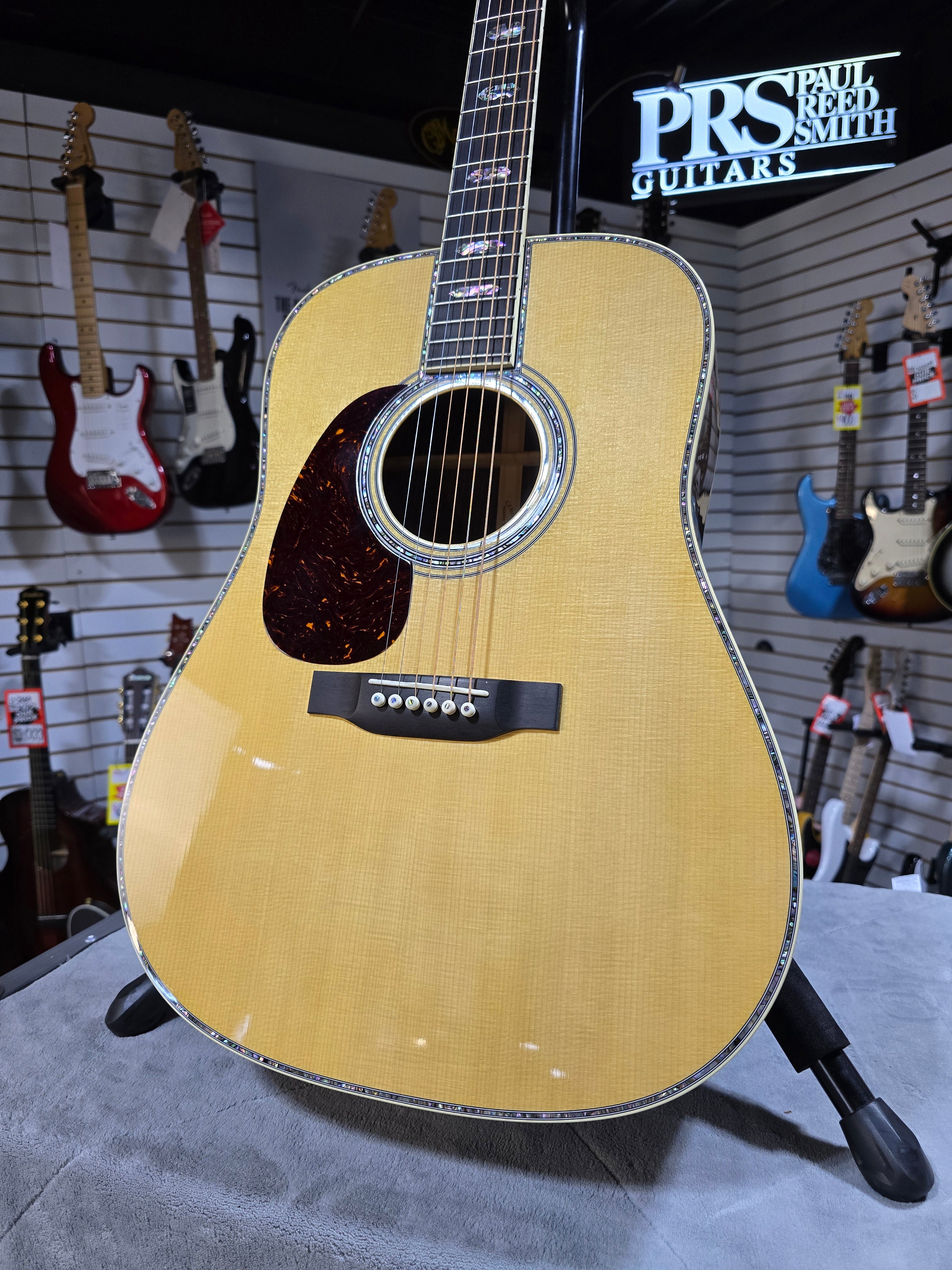 Martin D-45 Left Handed Acoustic Guitar - Natural w/OHSC & PLEK*D #448