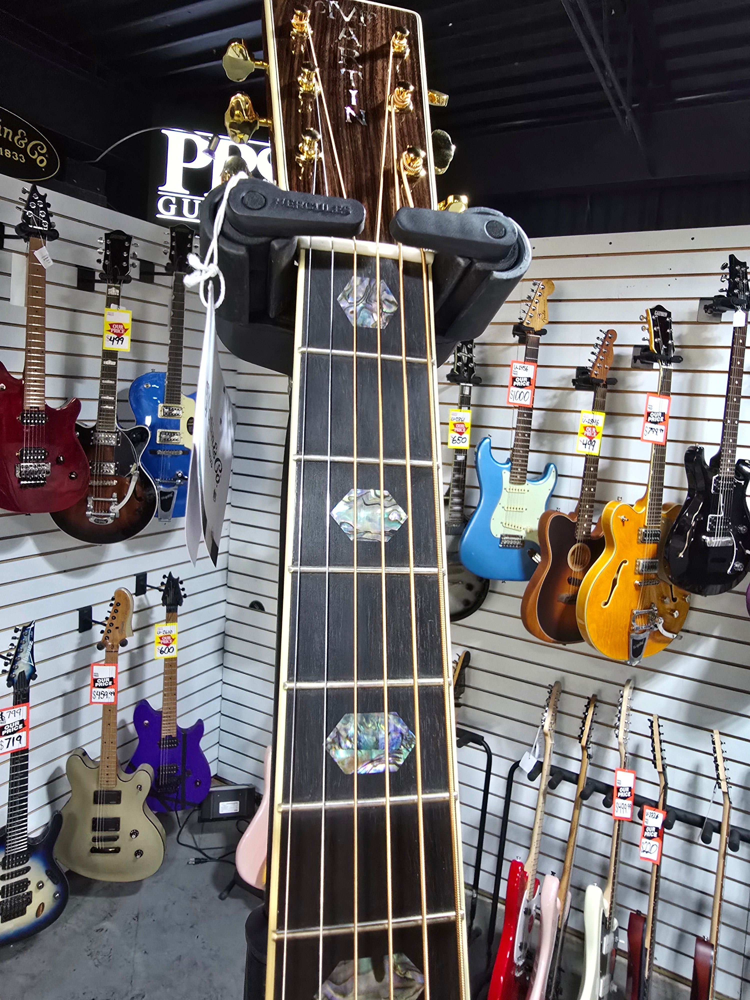 Martin D-45 Left Handed Acoustic Guitar - Natural w/OHSC & PLEK*D #448