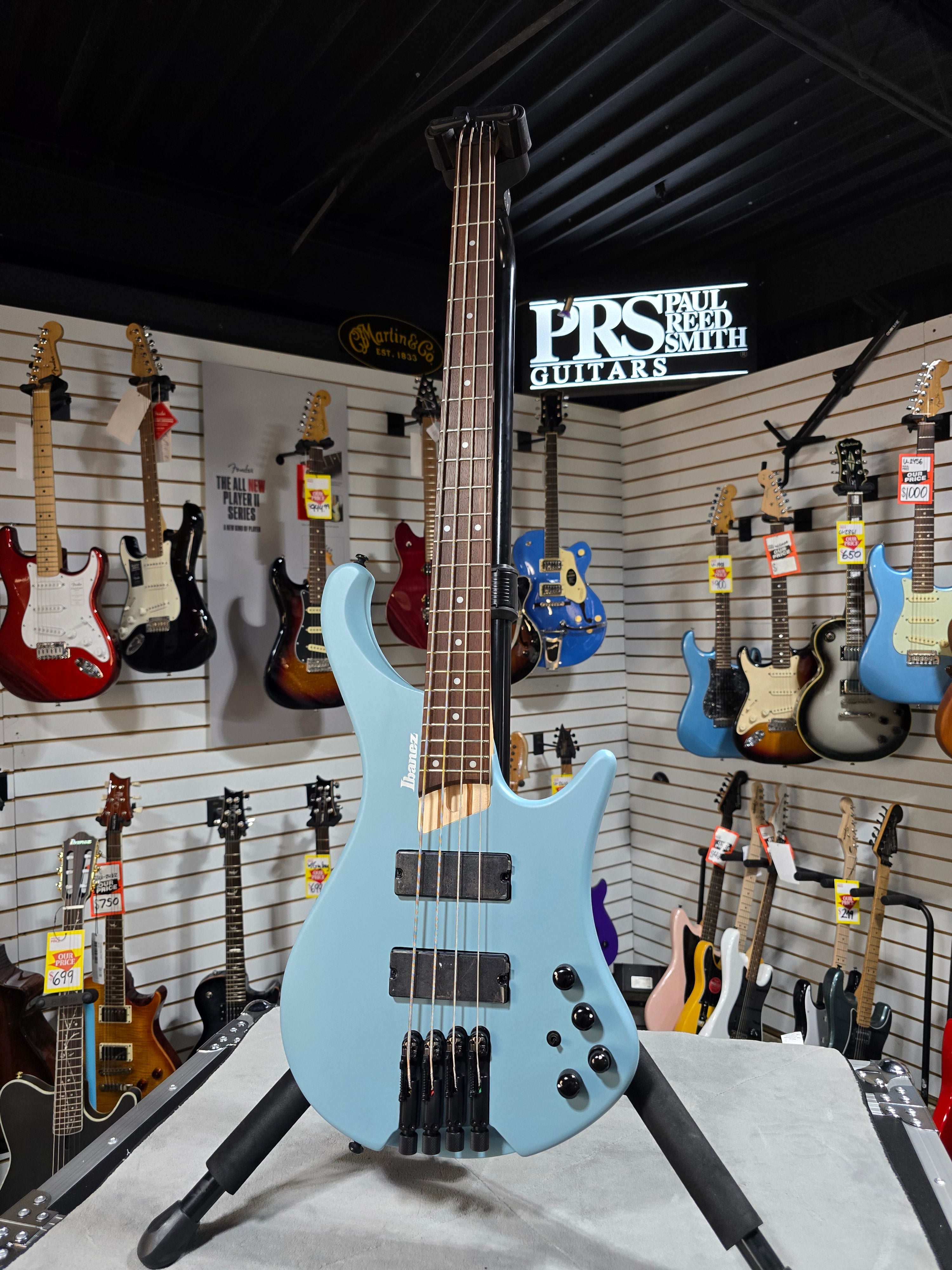 Ibanez Bass Workshop EHB600 Electric Bass Guitar - Purist Blue Matte & PLEK*D #327