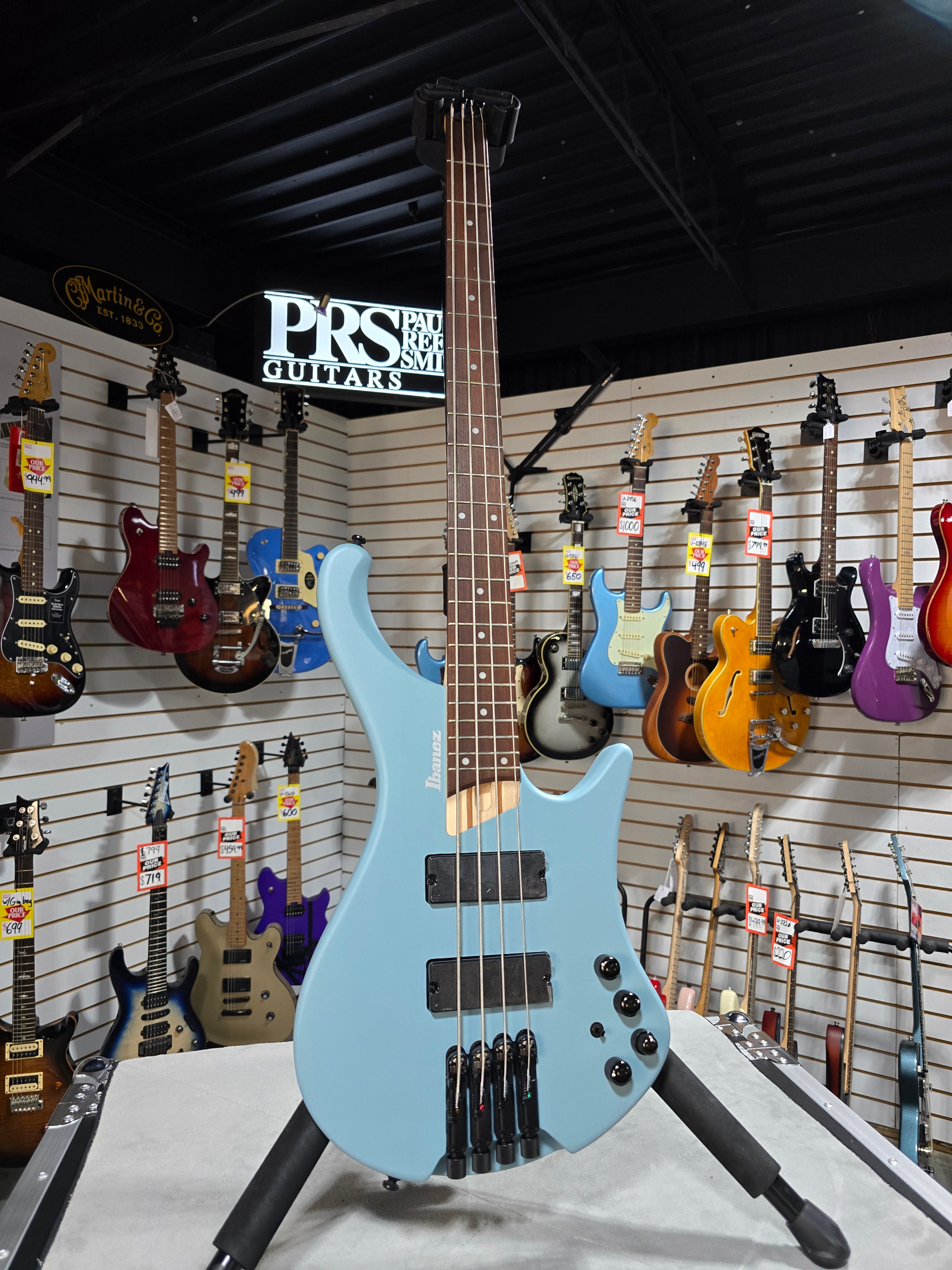 Ibanez Bass Workshop EHB600 Electric Bass Guitar - Purist Blue Matte & PLEK*D #327