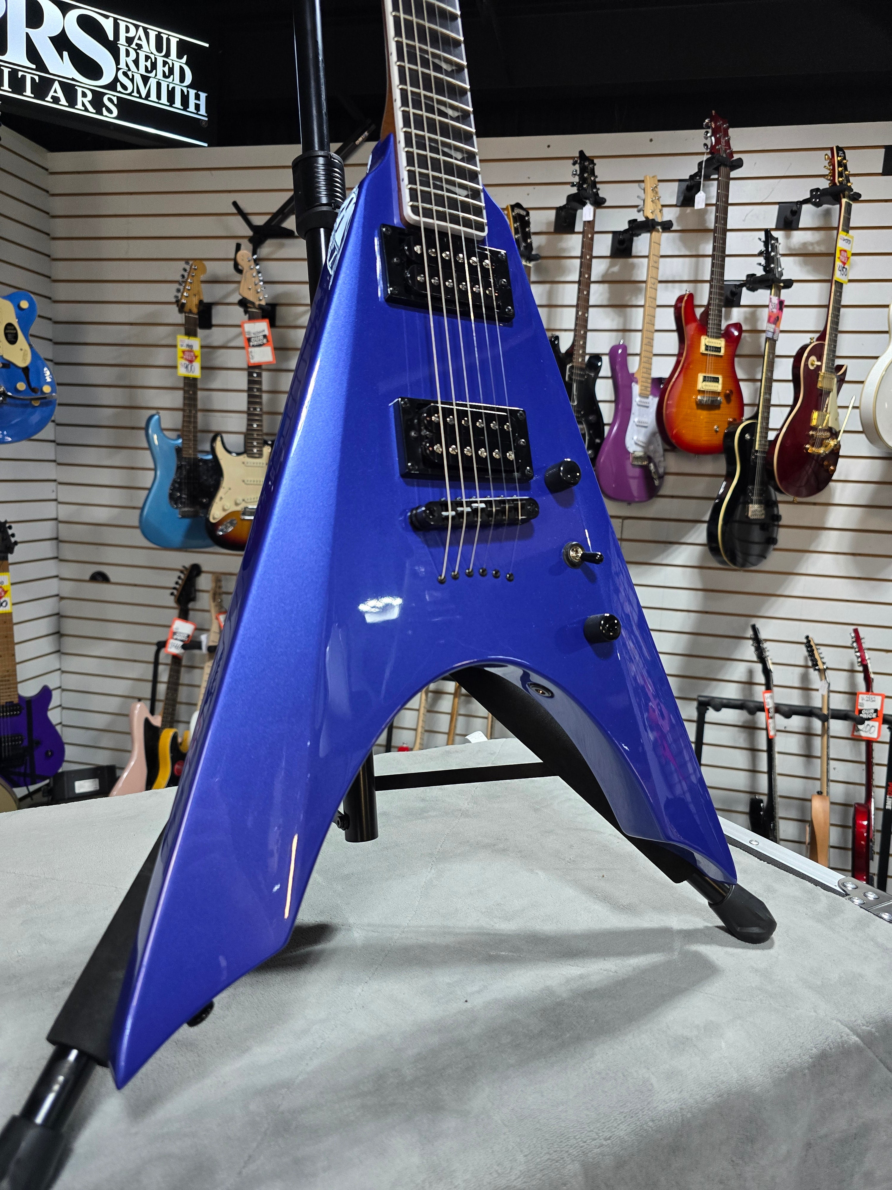 Kramer Nite-V Electric Guitar - Royal Blue Metallic w/ Gig Bag & PLEK*D #193