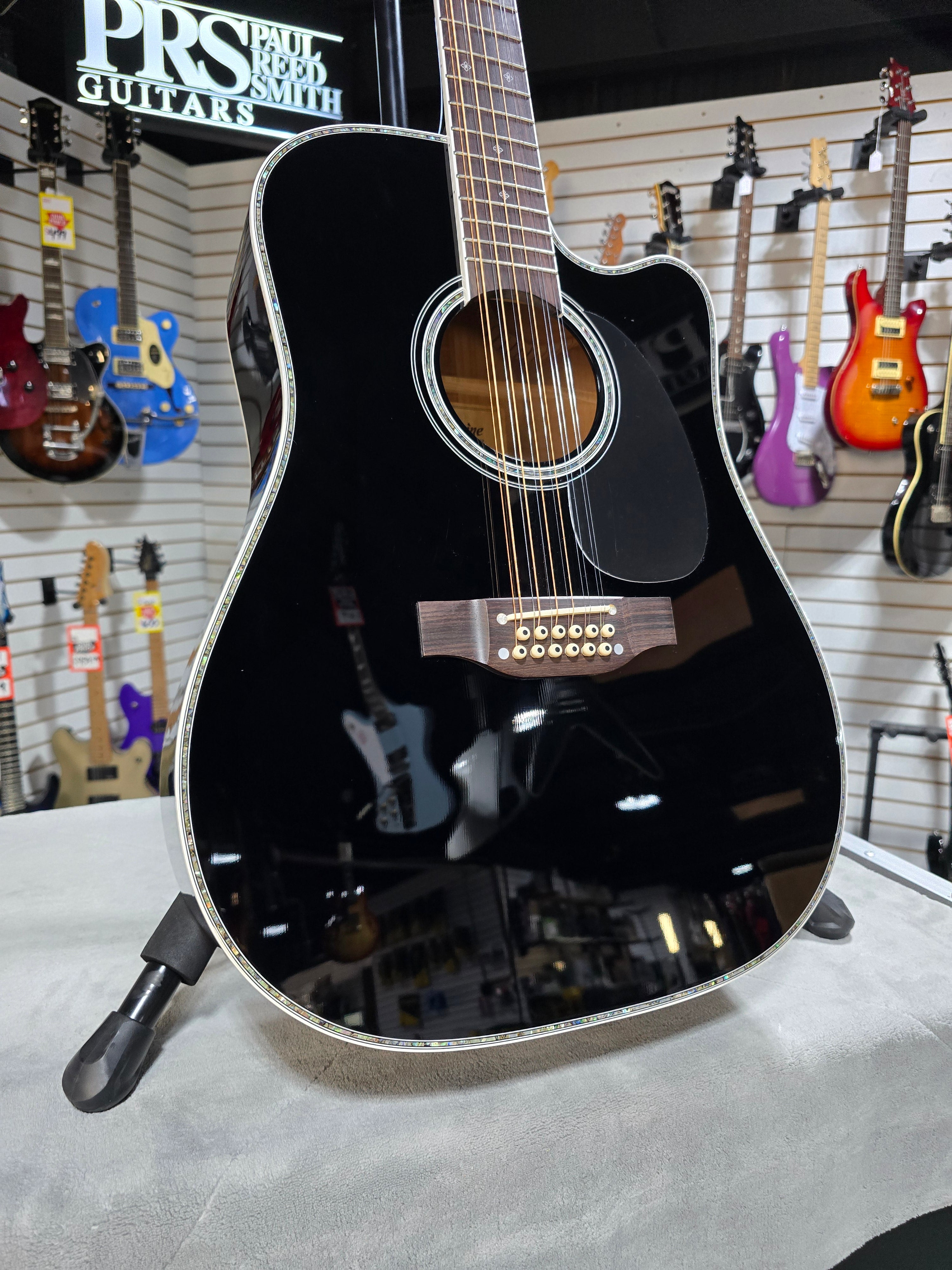 Takamine JEF381DX 12-string Dreadnought Acoustic Guitar - Black w/OSSC & PLEK*D #641