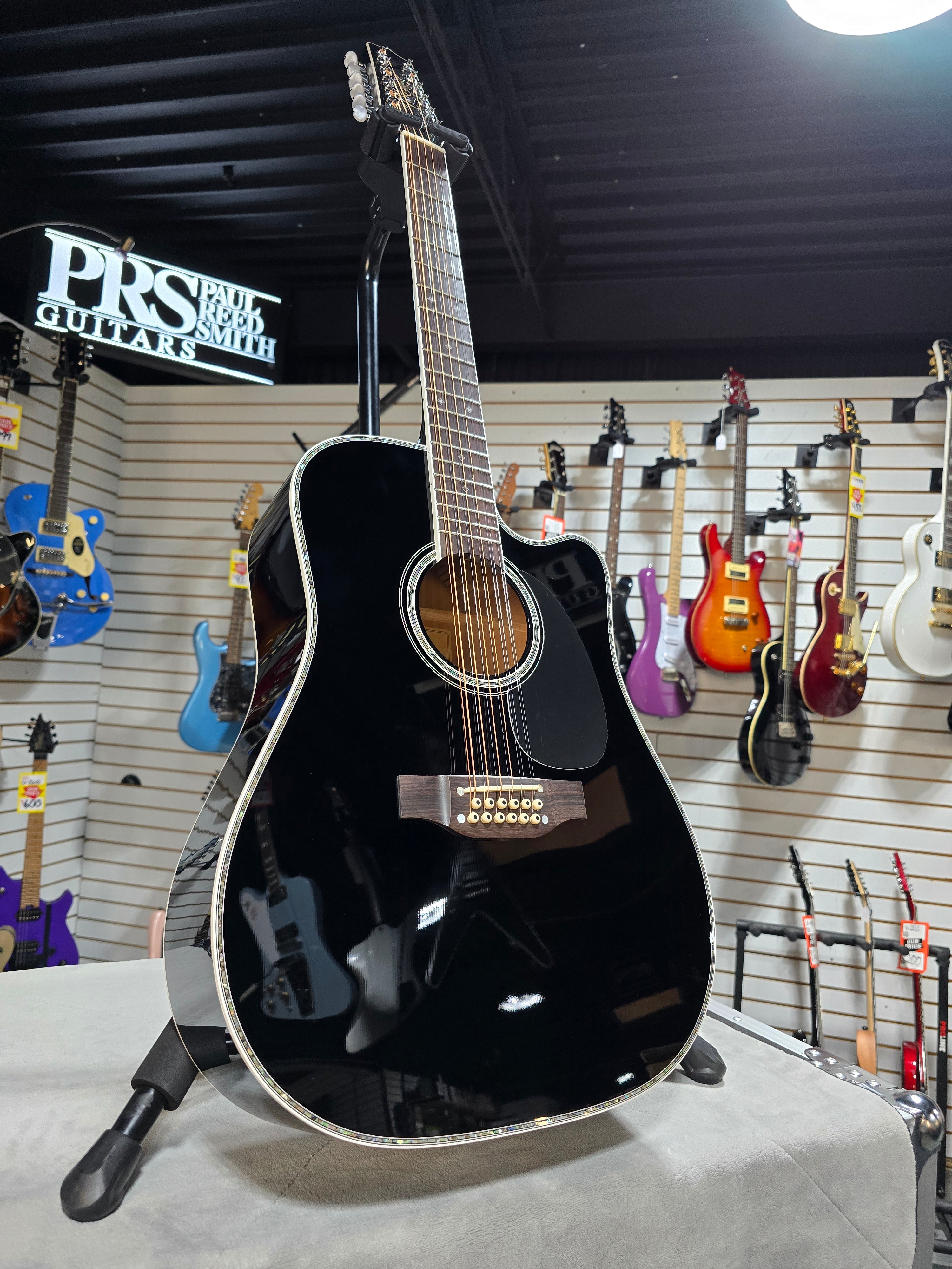 Takamine JEF381DX 12-string Dreadnought Acoustic Guitar - Black w/OSSC & PLEK*D #641