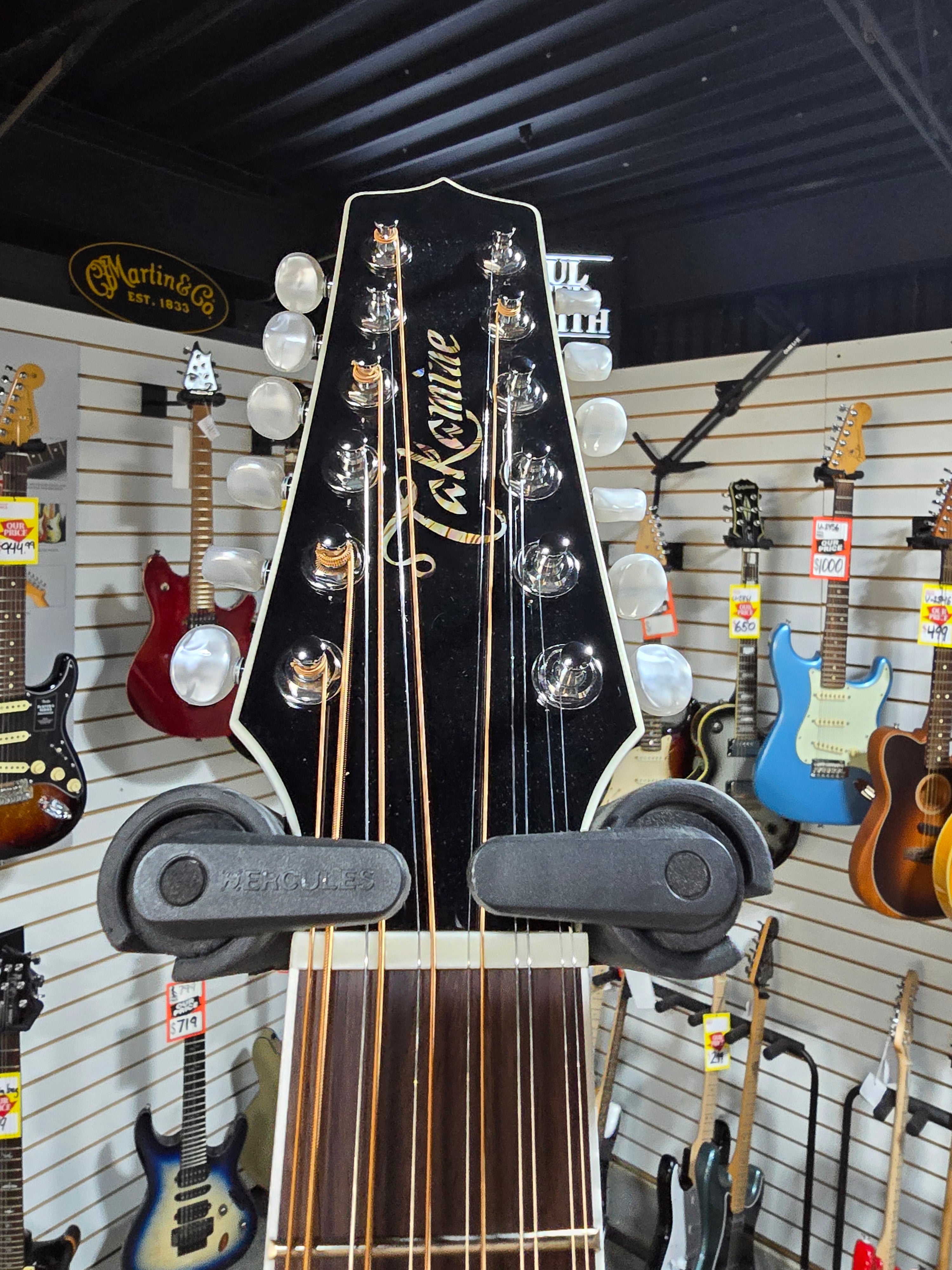 Takamine JEF381DX 12-string Dreadnought Acoustic Guitar - Black w/OSSC & PLEK*D #641