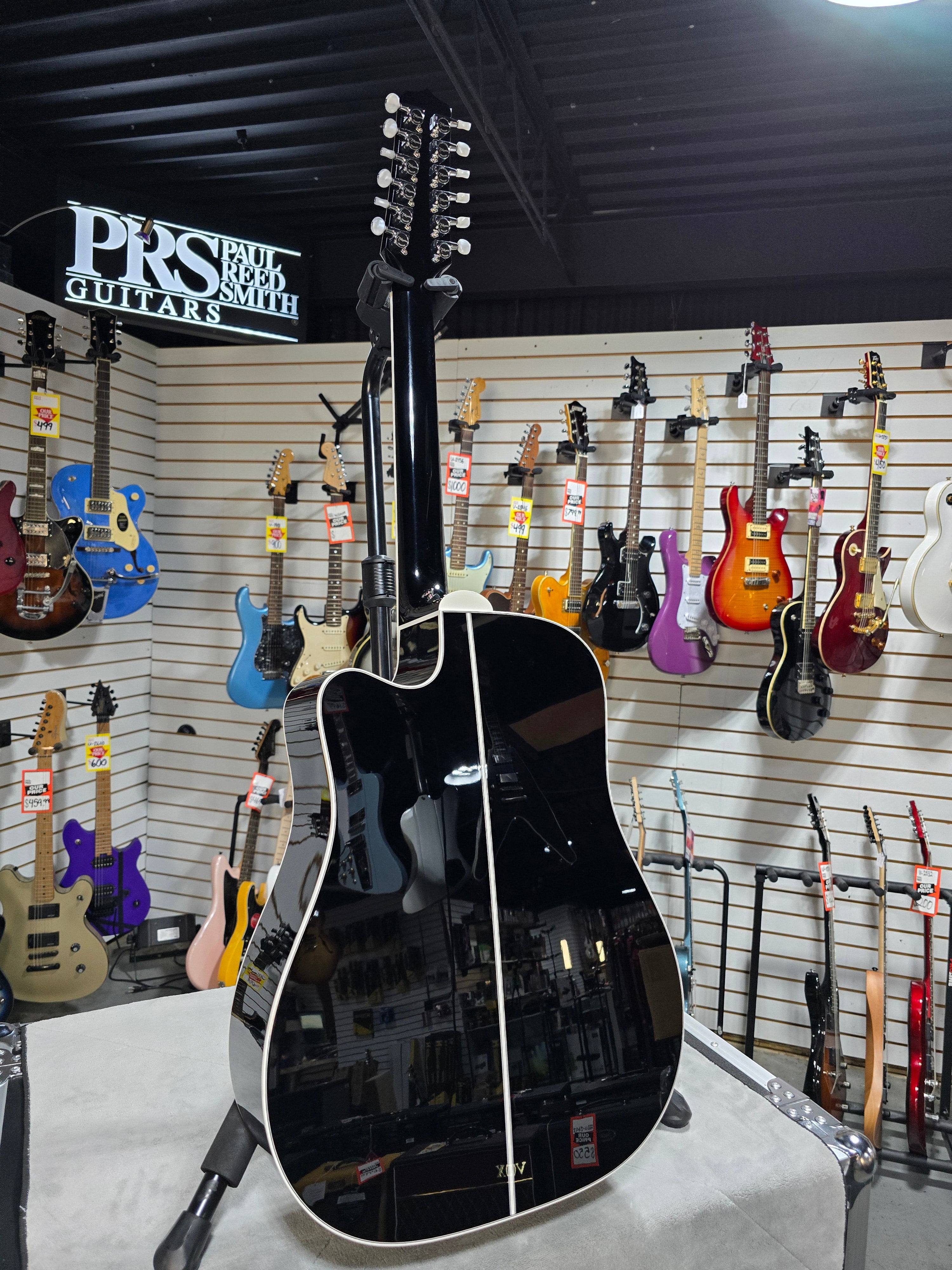 Takamine JEF381DX 12-string Dreadnought Acoustic Guitar - Black w/OSSC & PLEK*D #641