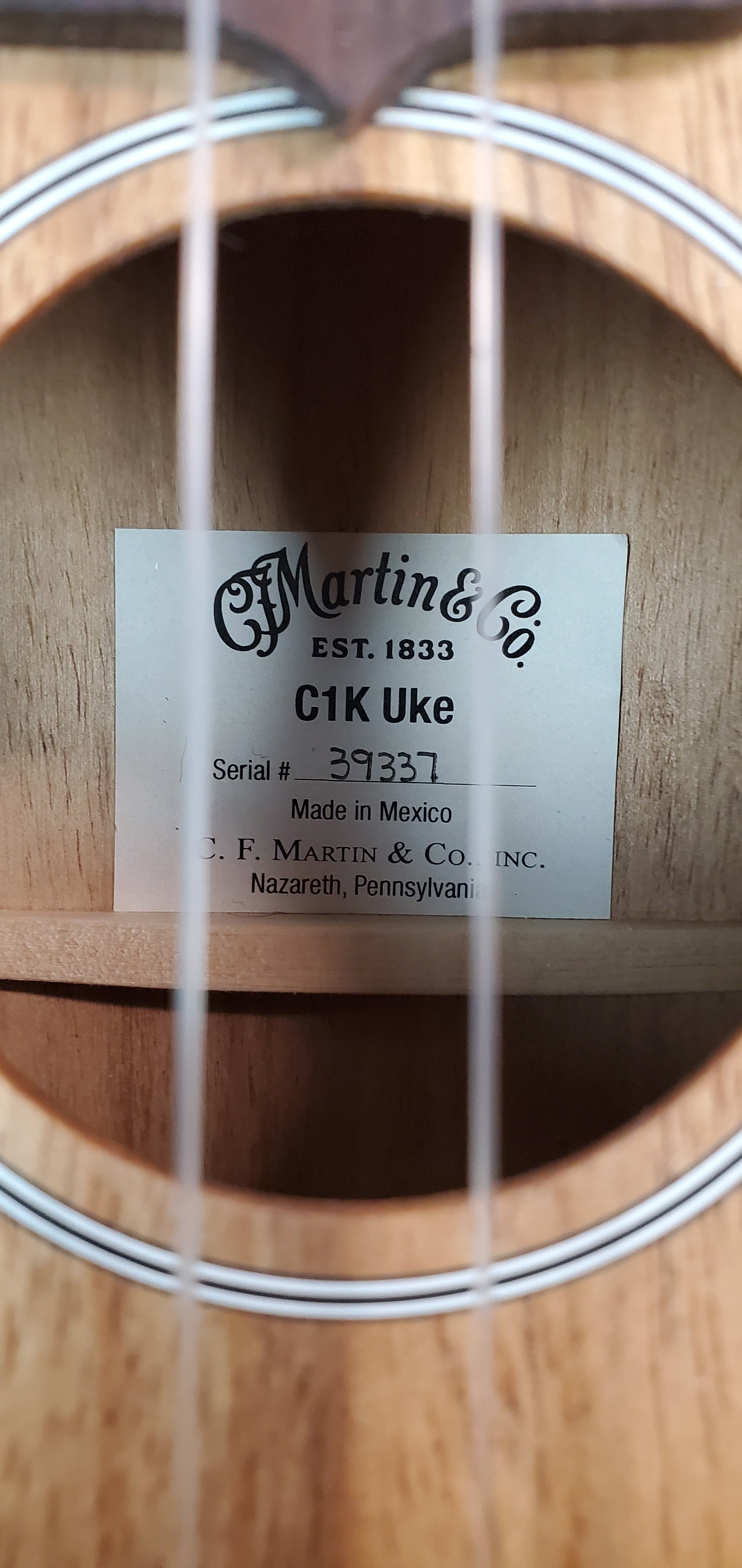 Martin C1K Concert Ukulele - Natural- FREE SHIP