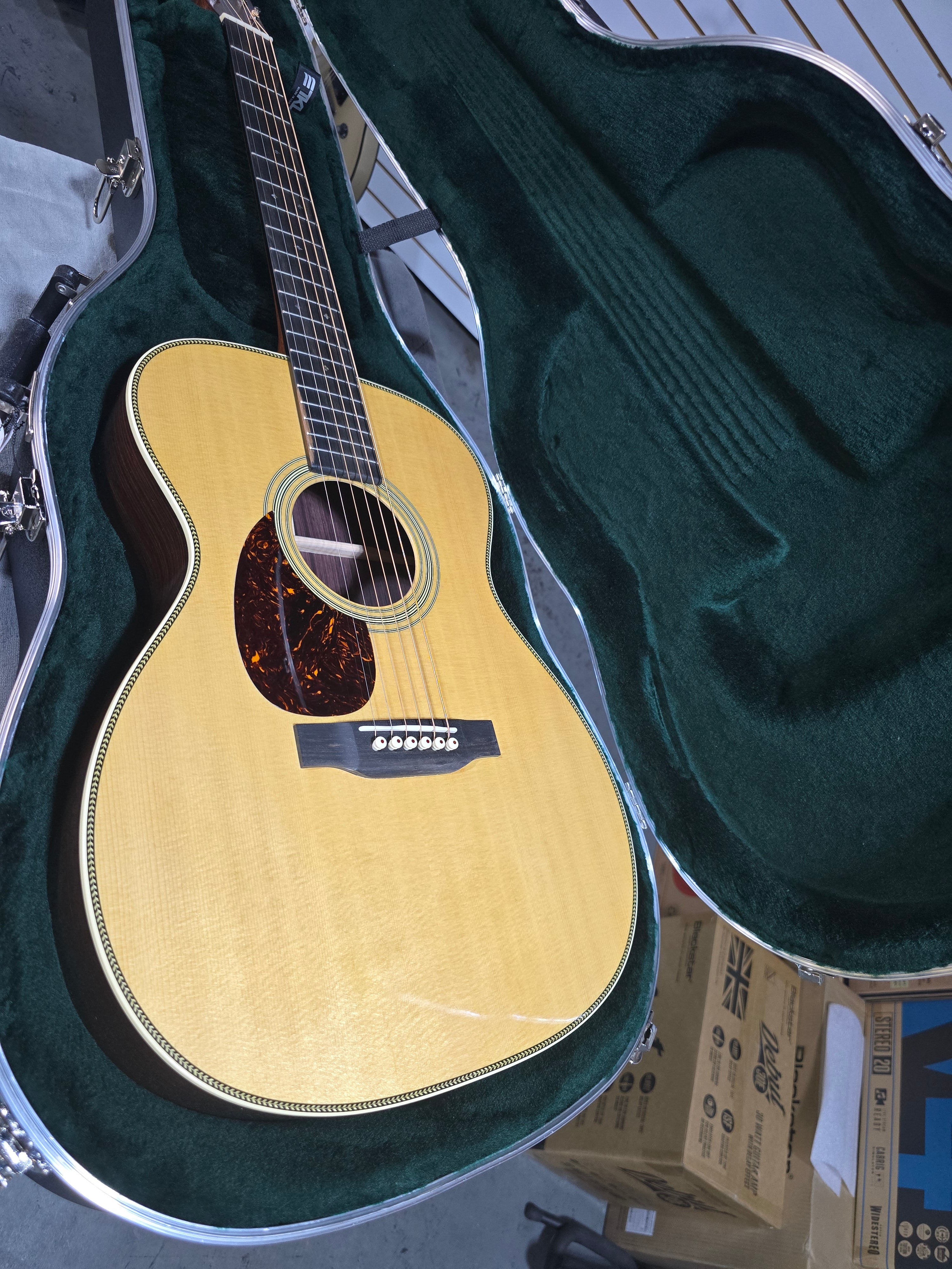 Martin OM-28 Standard Series Left-Handed Acoustic Guitar - Natural with Aging Toner