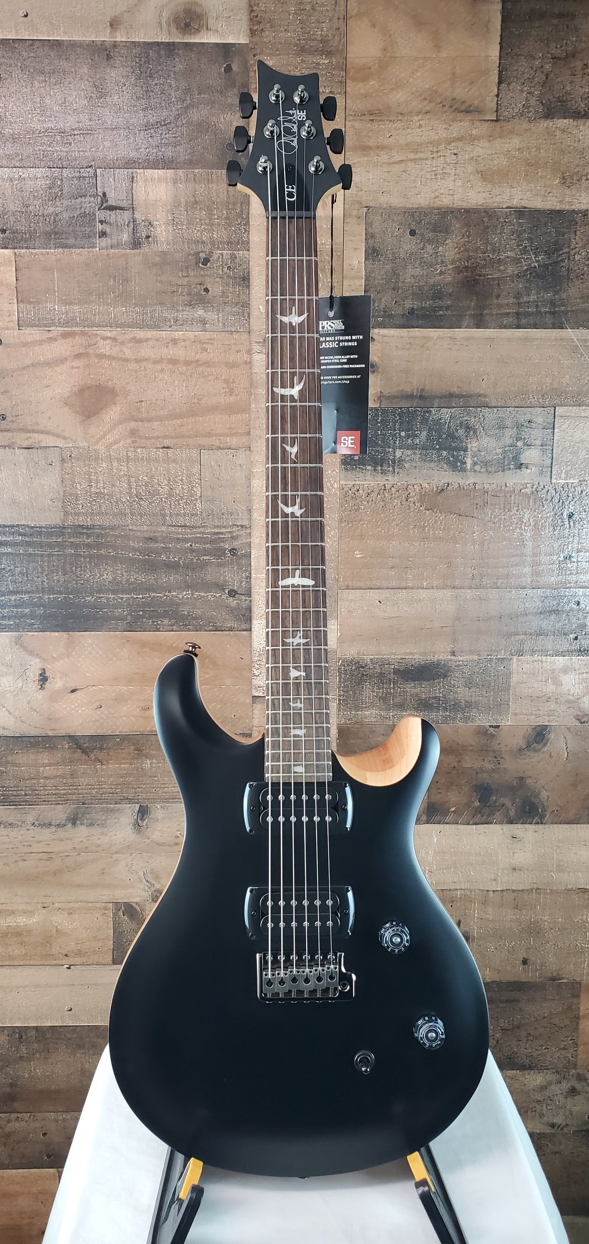 PRS SE CE 24 Satin - Flat Black Top, C&M Exclusive - Black / Smoked Hardware