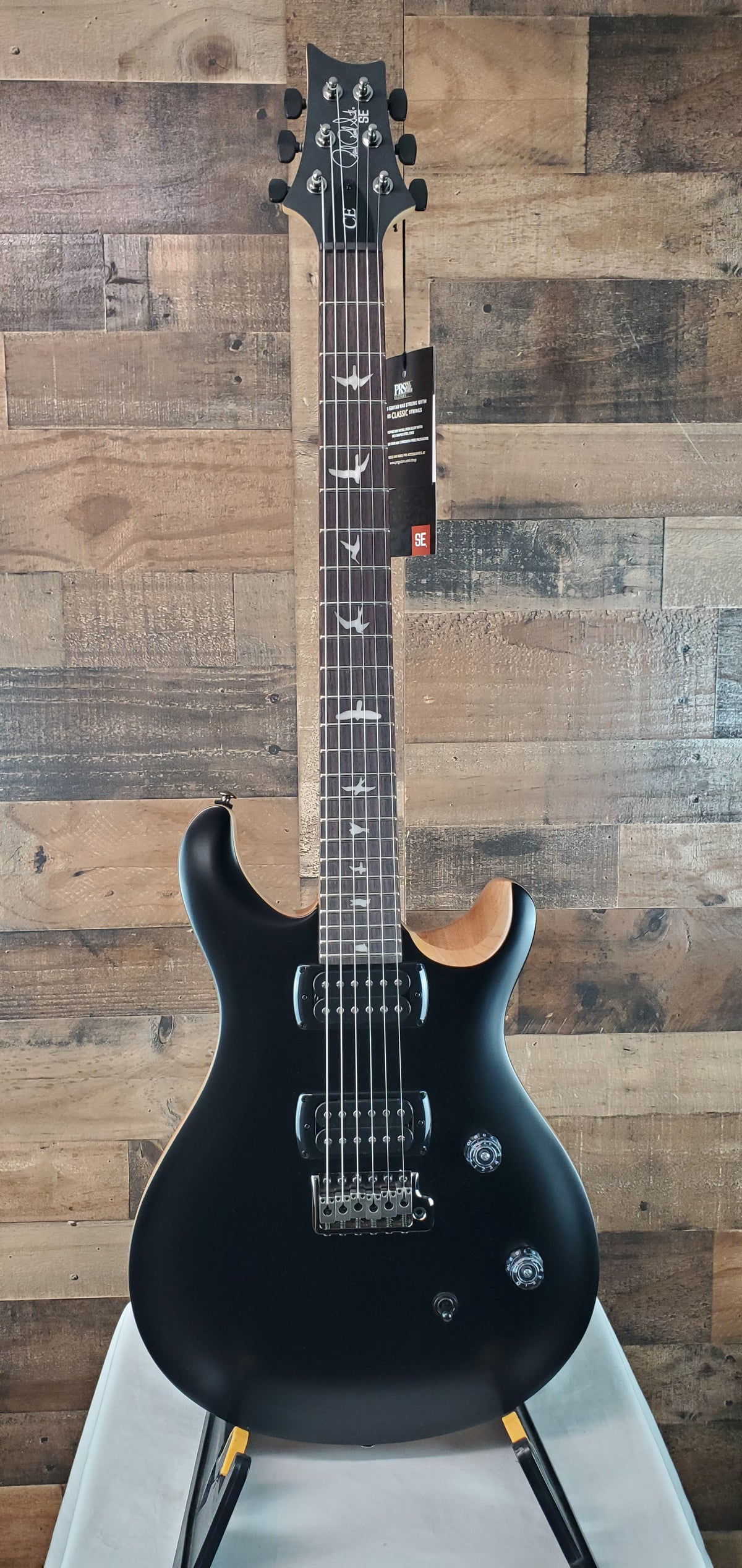 PRS SE CE 24 Satin - Flat Black Top, C&M Exclusive - Black / Smoked Hardware, Free Plek & Setup #735