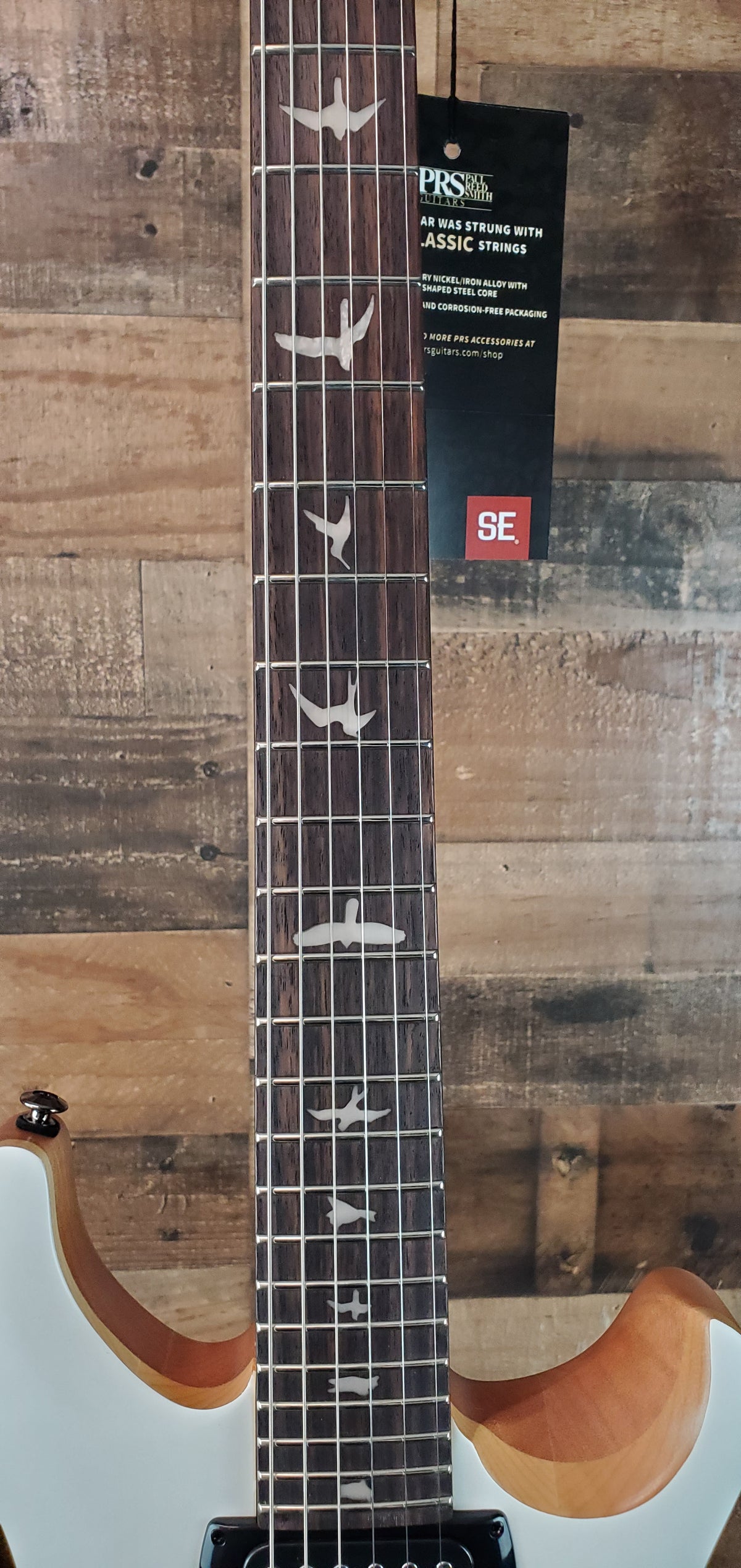 PRS SE CE 24 Satin - Flat White Top, C&M Exclusive - Black / Smoked Hardware # 459
