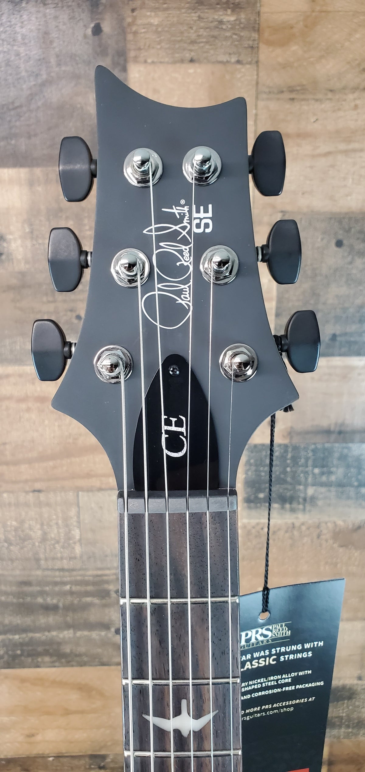 PRS SE CE 24 Satin - Flat White Top, C&M Exclusive - Black / Smoked Hardware # 459