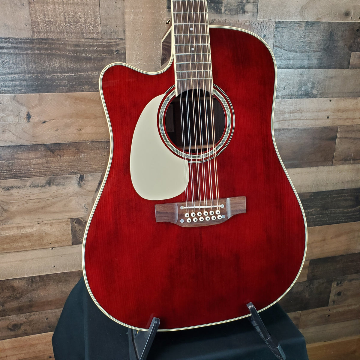 Takamine JJ325SRC-12 John Jorgenson 12-string Left Handed Acoustic-electric Guitar - Gloss Red