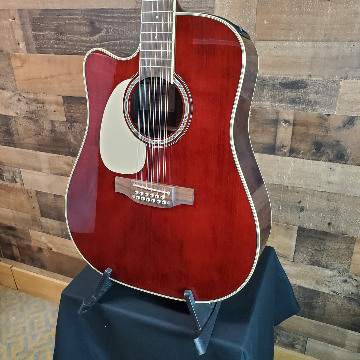 Takamine JJ325SRC-12 John Jorgenson 12-string Left Handed Acoustic-electric Guitar - Gloss Red