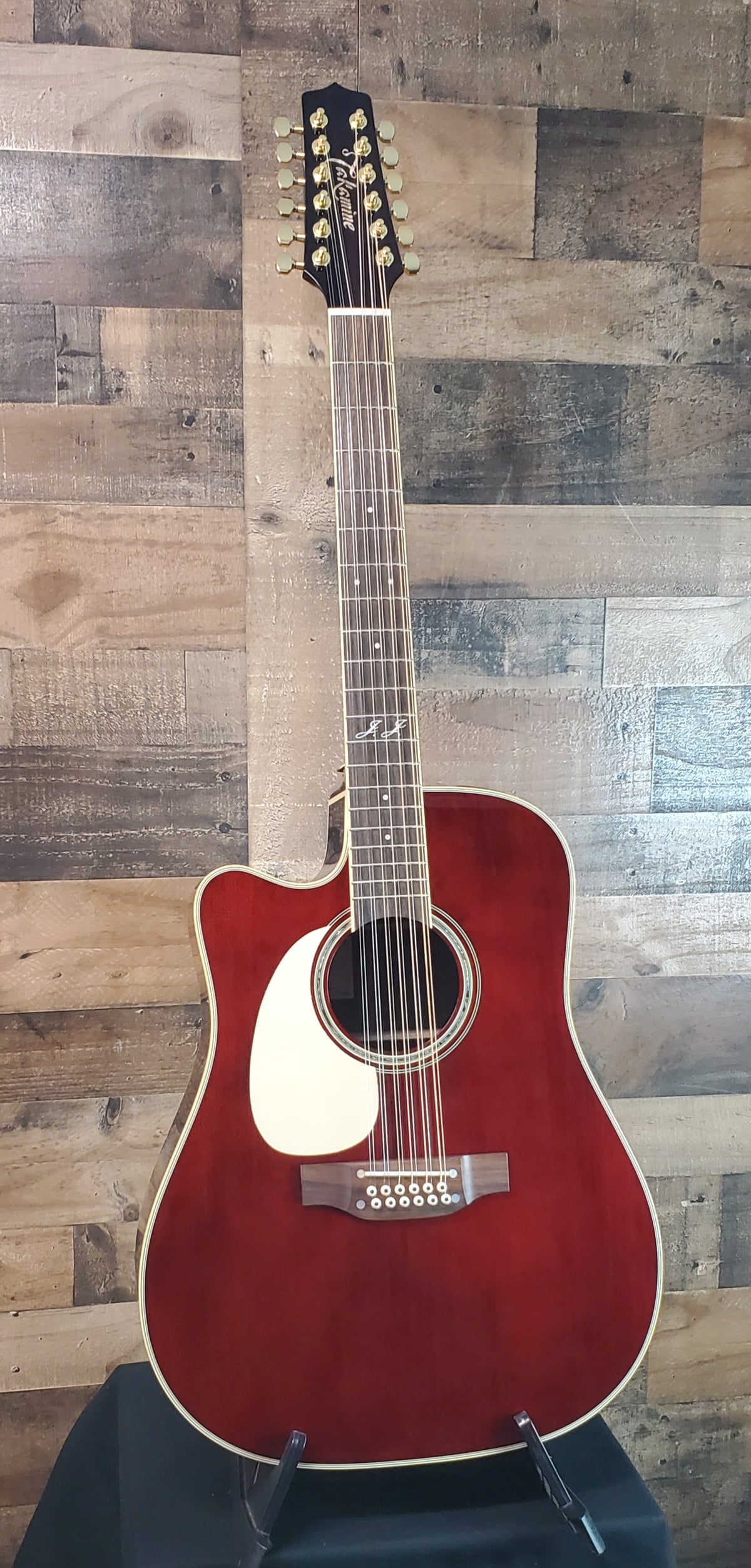 Takamine JJ325SRC-12 John Jorgenson 12-string Left Handed Acoustic-electric Guitar - Gloss Red