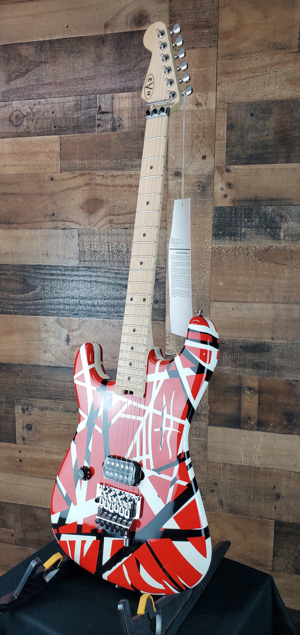 EVH Striped Series Left-Handed Electric Guitar - Red with Black Stripes