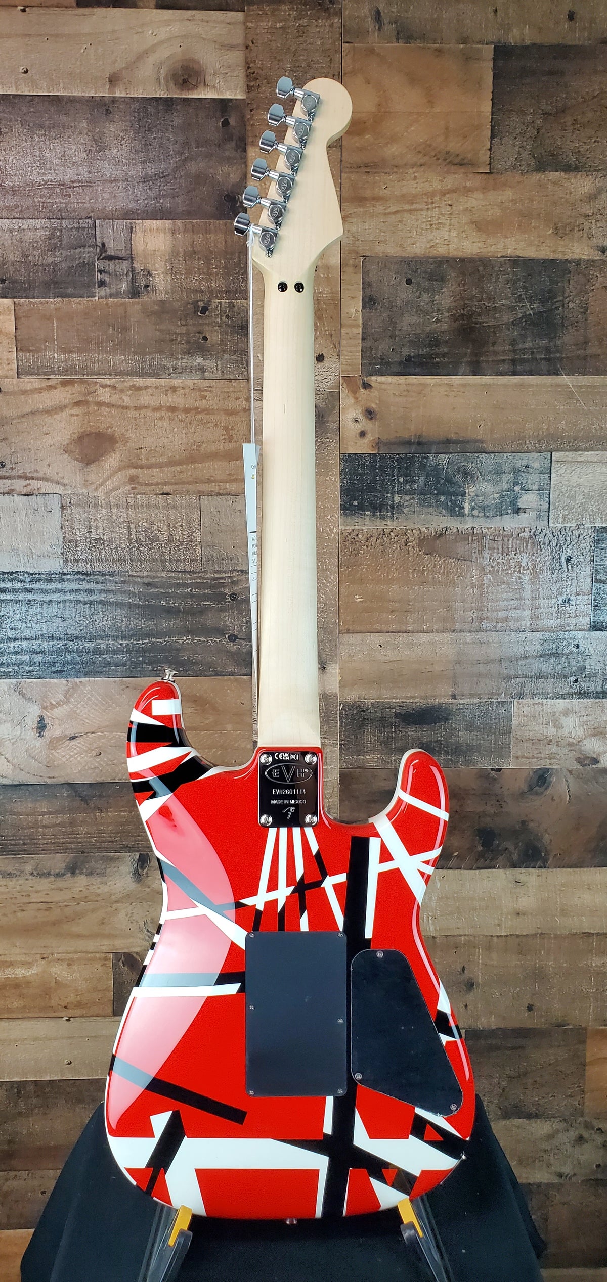 EVH Striped Series Left-Handed Electric Guitar - Red with Black Stripes