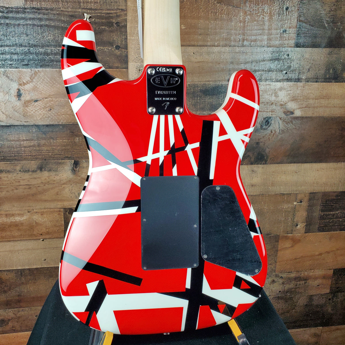 EVH Striped Series Left-Handed Electric Guitar - Red with Black Stripes