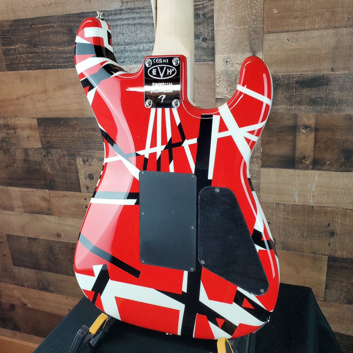 EVH Striped Series Left-Handed Electric Guitar - Red with Black Stripes