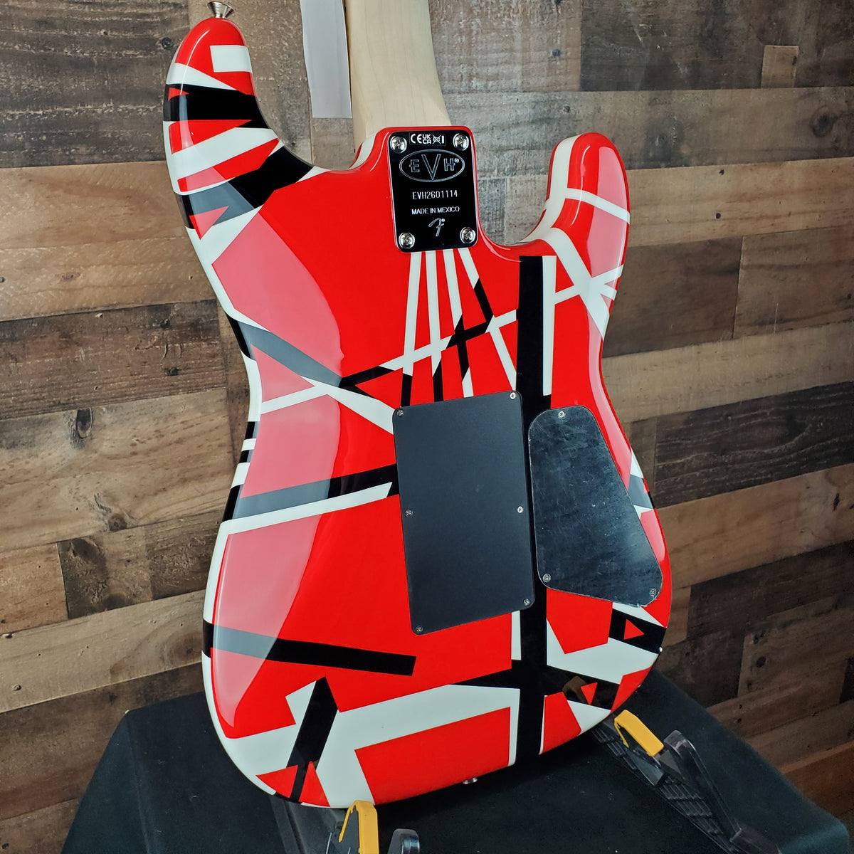 EVH Striped Series Left-Handed Electric Guitar - Red with Black Stripes