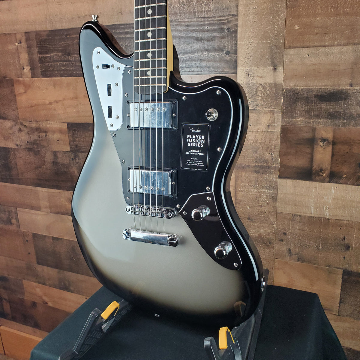 Fender Limited Edition Player Fusion Jaguar Baritone Electric Guitar - Silverburst