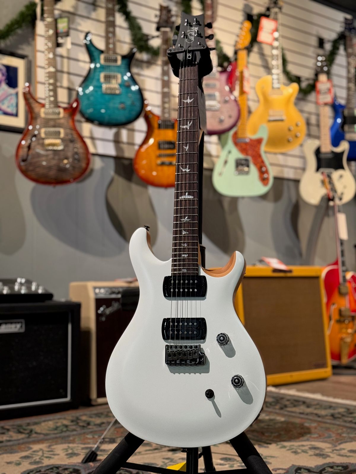 PRS SE CE 24 Satin Flat White Top, C&M Exclusive 782