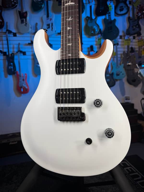 PRS SE CE 24 Satin - Flat White Top, C&M Exclusive - Black / Smoked Hardware, Free Plek & Setup # 514